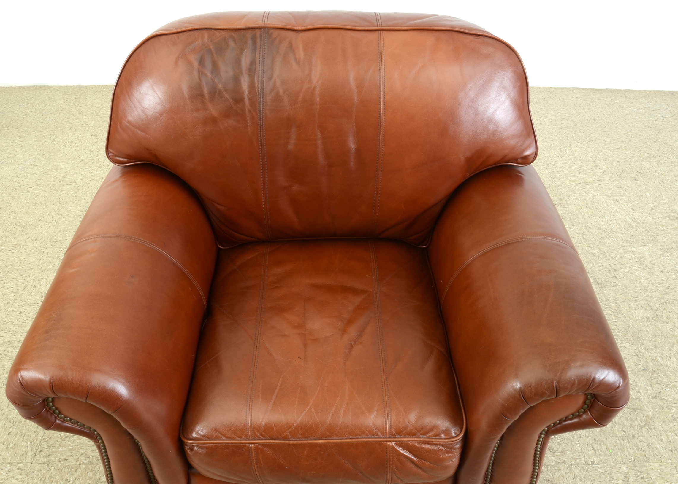 Thomasville Leather Chair and Ottoman
