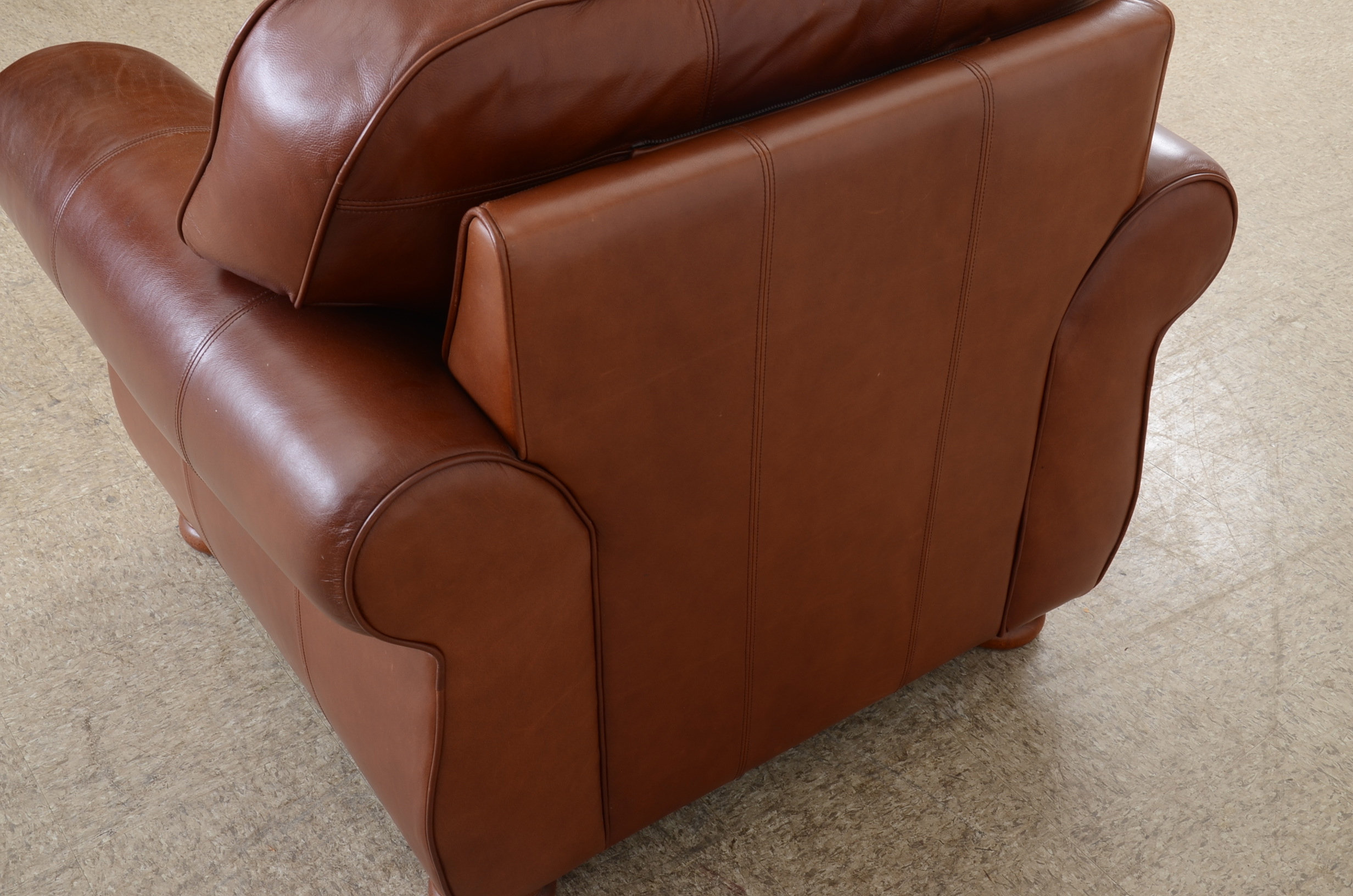 Thomasville Leather Chair and Ottoman