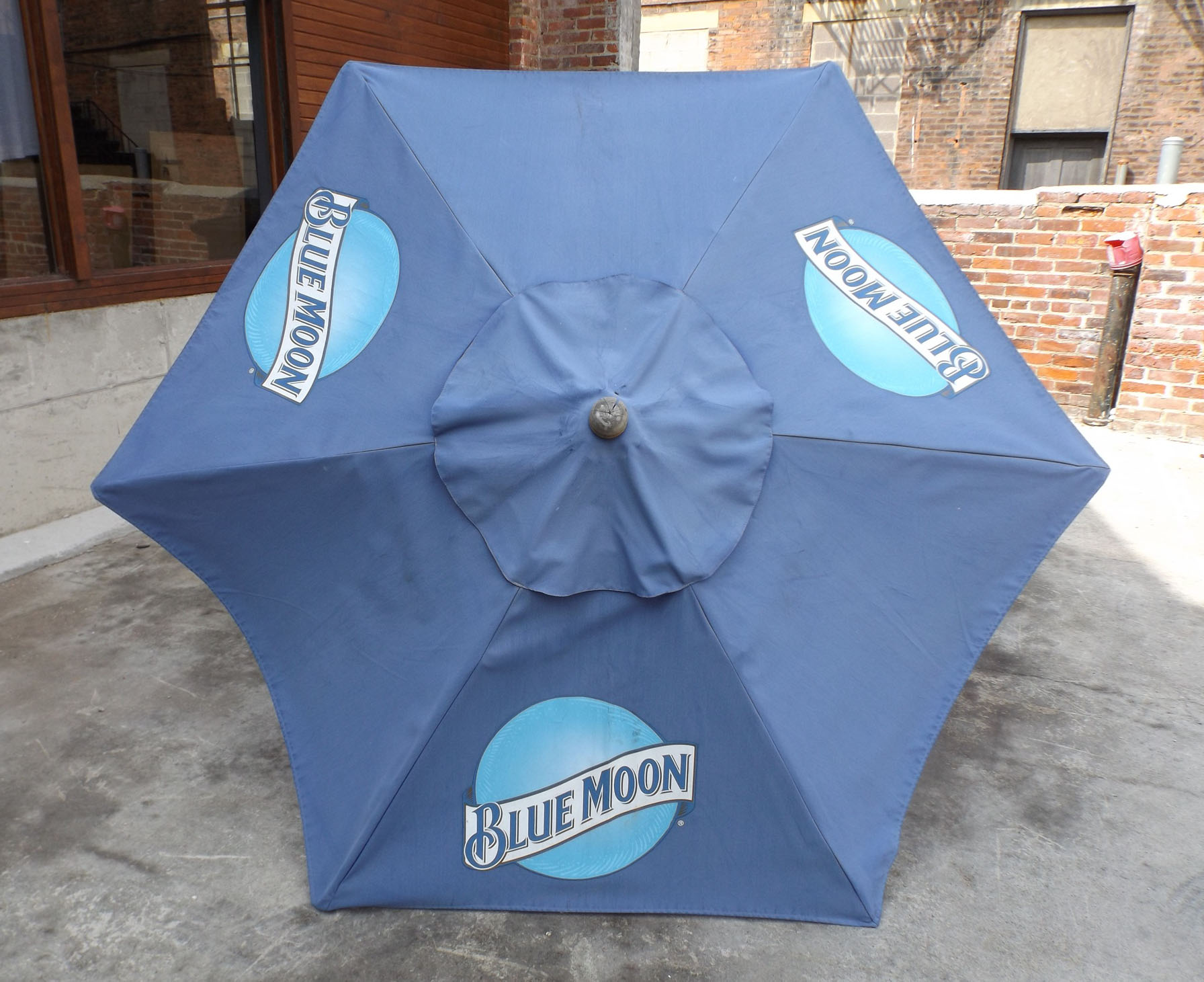 Blue Moon Beer Canvas Patio Umbrella