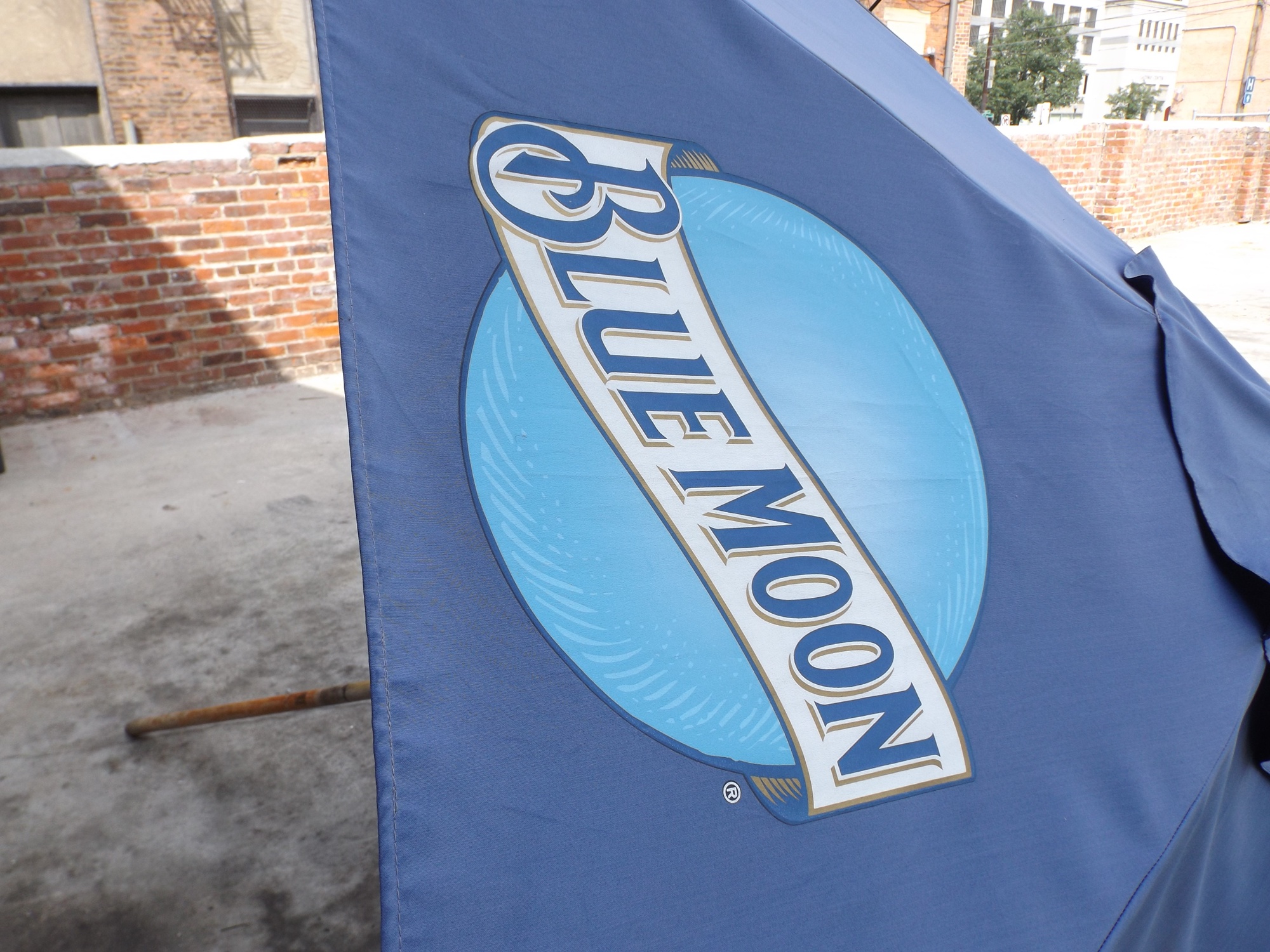Blue Moon Beer Canvas Patio Umbrella