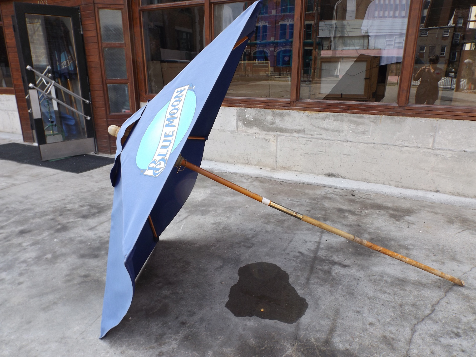 Blue Moon Beer Canvas Patio Umbrella