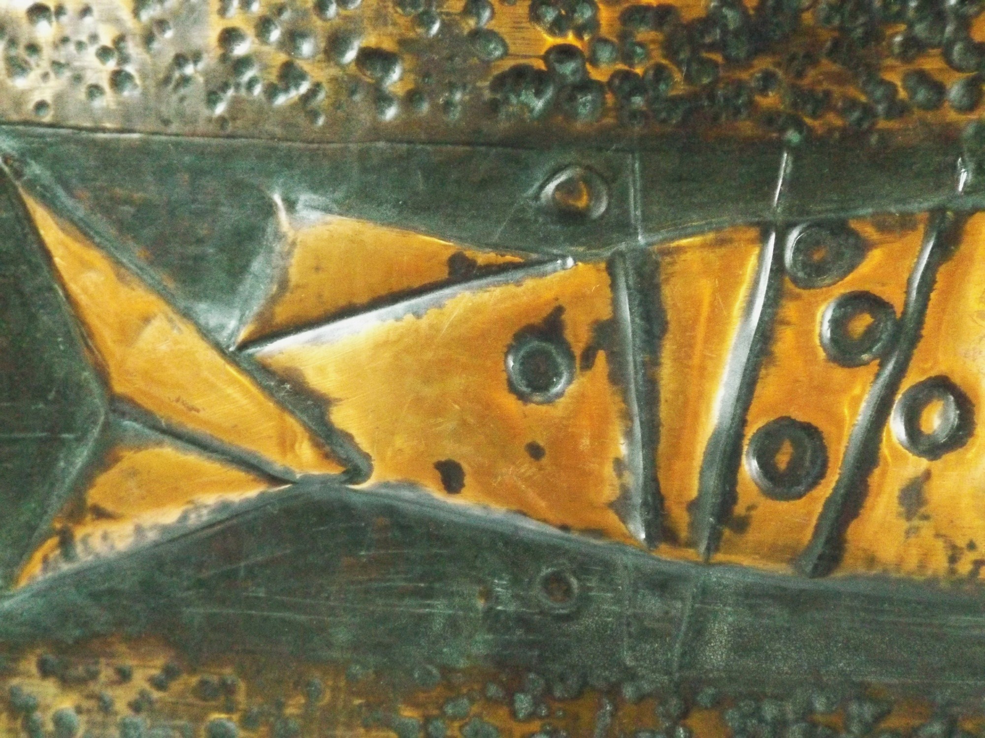 Mid Century Hammered Finish Copper Fish Plaque