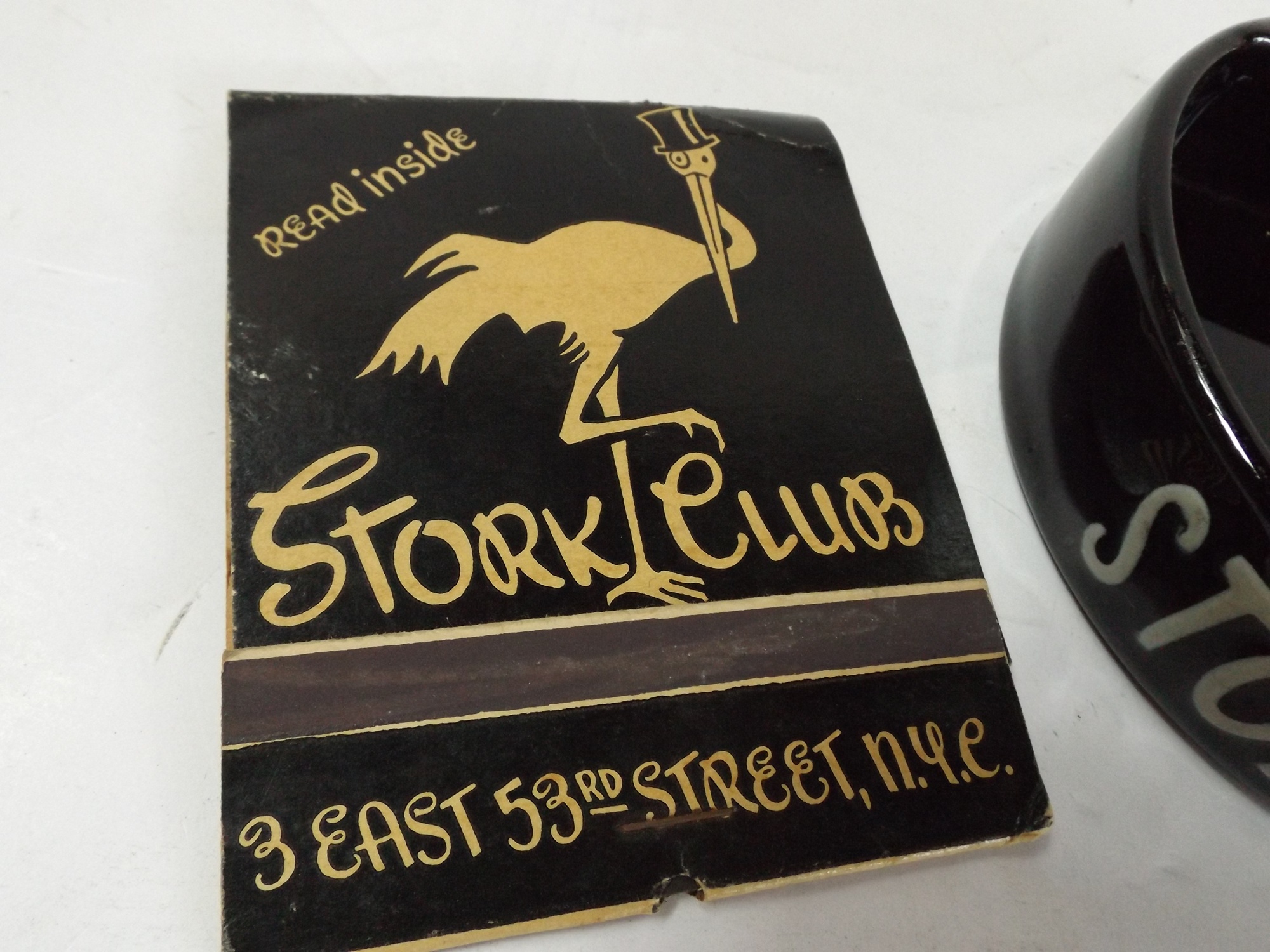 Vintage Stork Club Ash Receiver and Matchbook