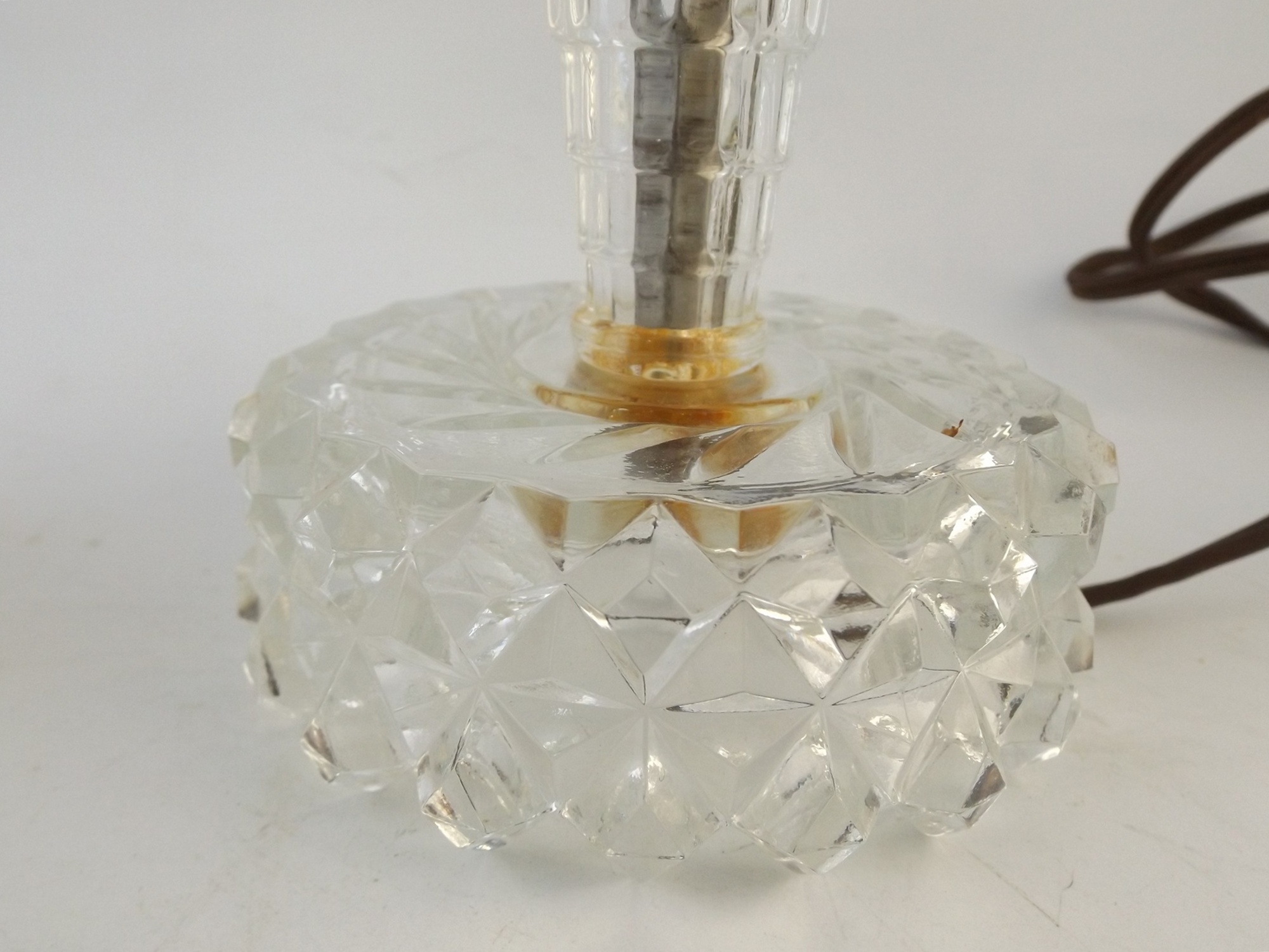 Vintage Pressed Glass Boudoir Lamps