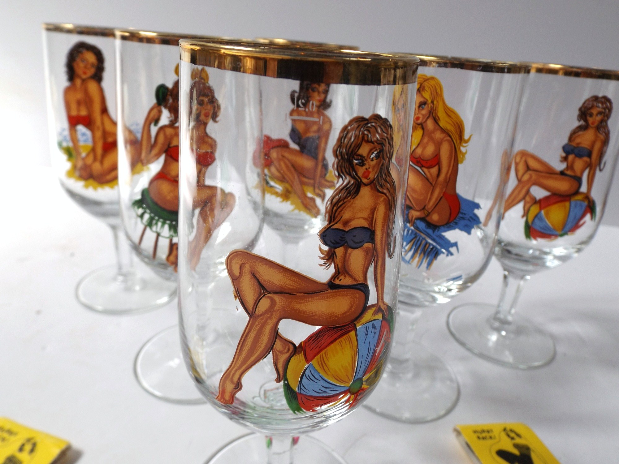 Pin Up Wine Glasses and Matches