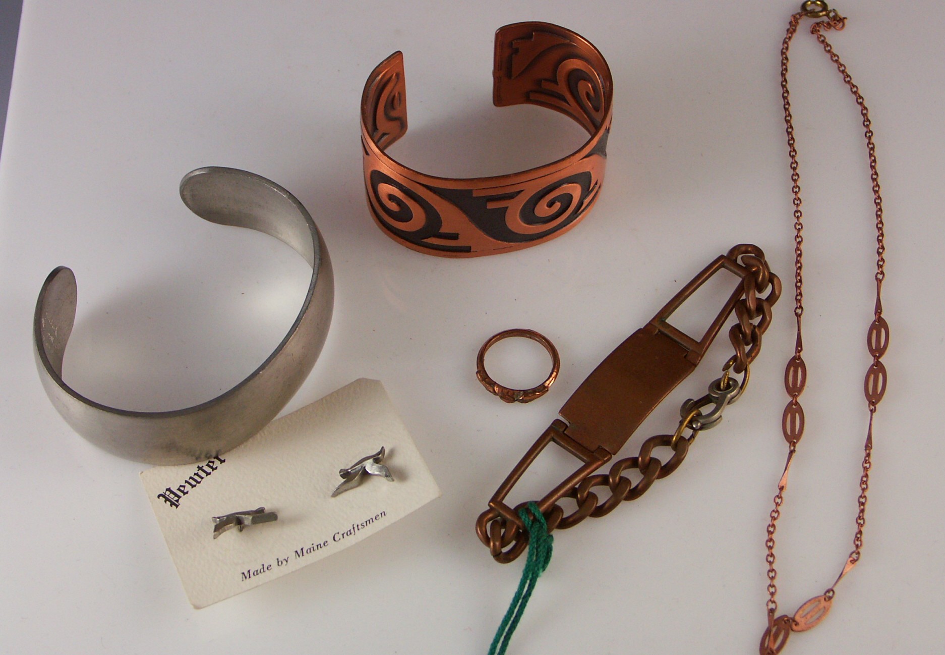 Copper and Pewter Jewelry Lot