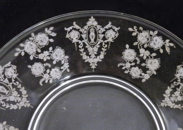 Vintage Cambridge "Rose Point" Etched Glass Dinnerware Set