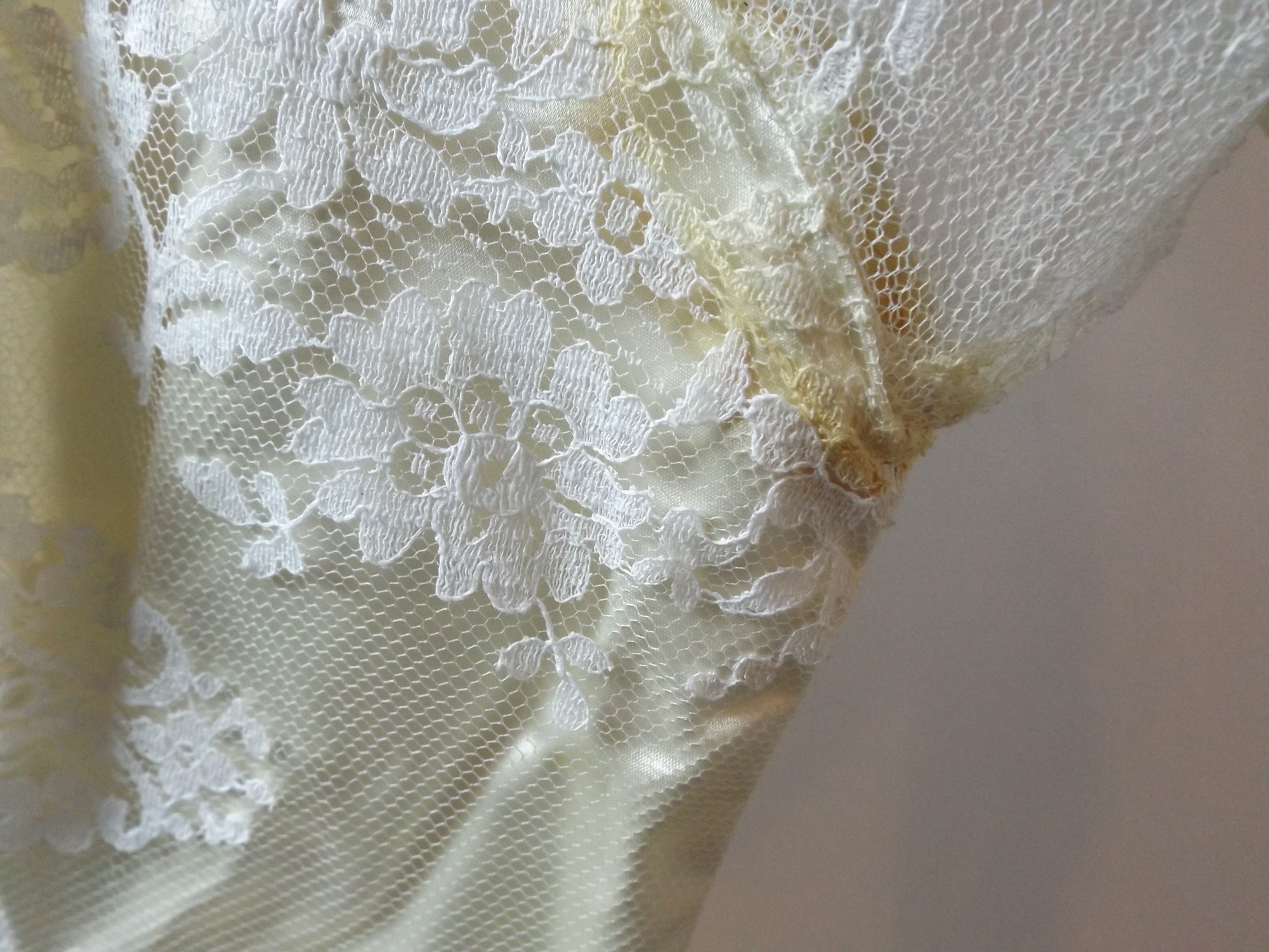 1950s Lace and Satin Wedding Dress  
