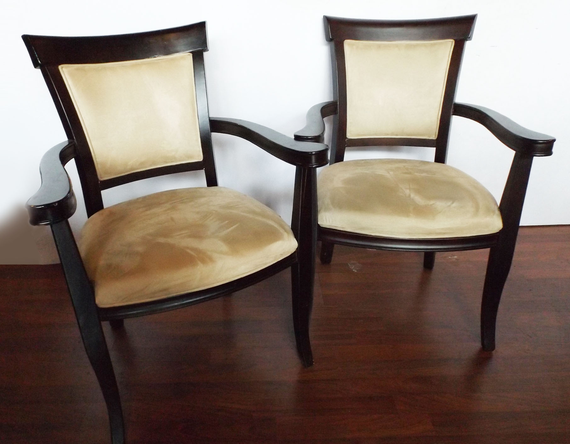 Black Lacquered Transitional Chairs