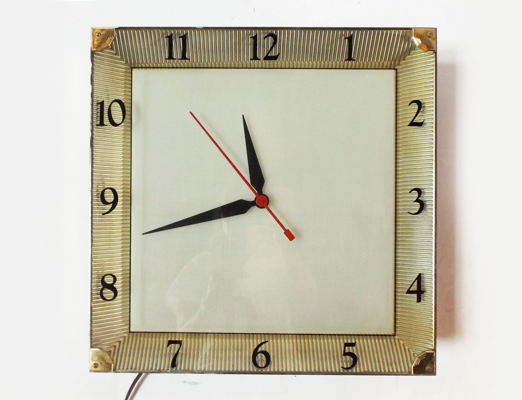 Mid Century Lighted Electric Wall Clock
