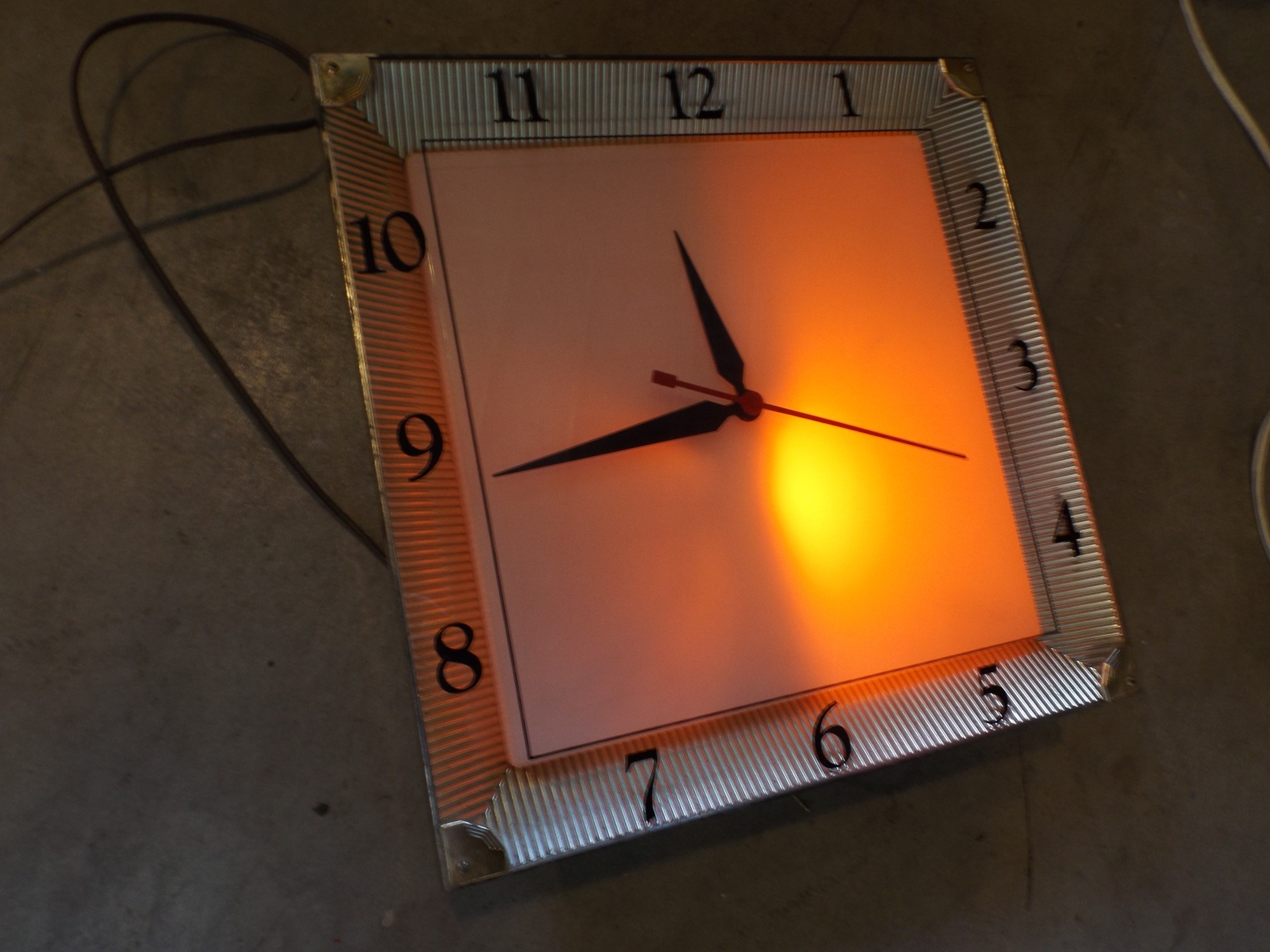 Mid Century Lighted Electric Wall Clock