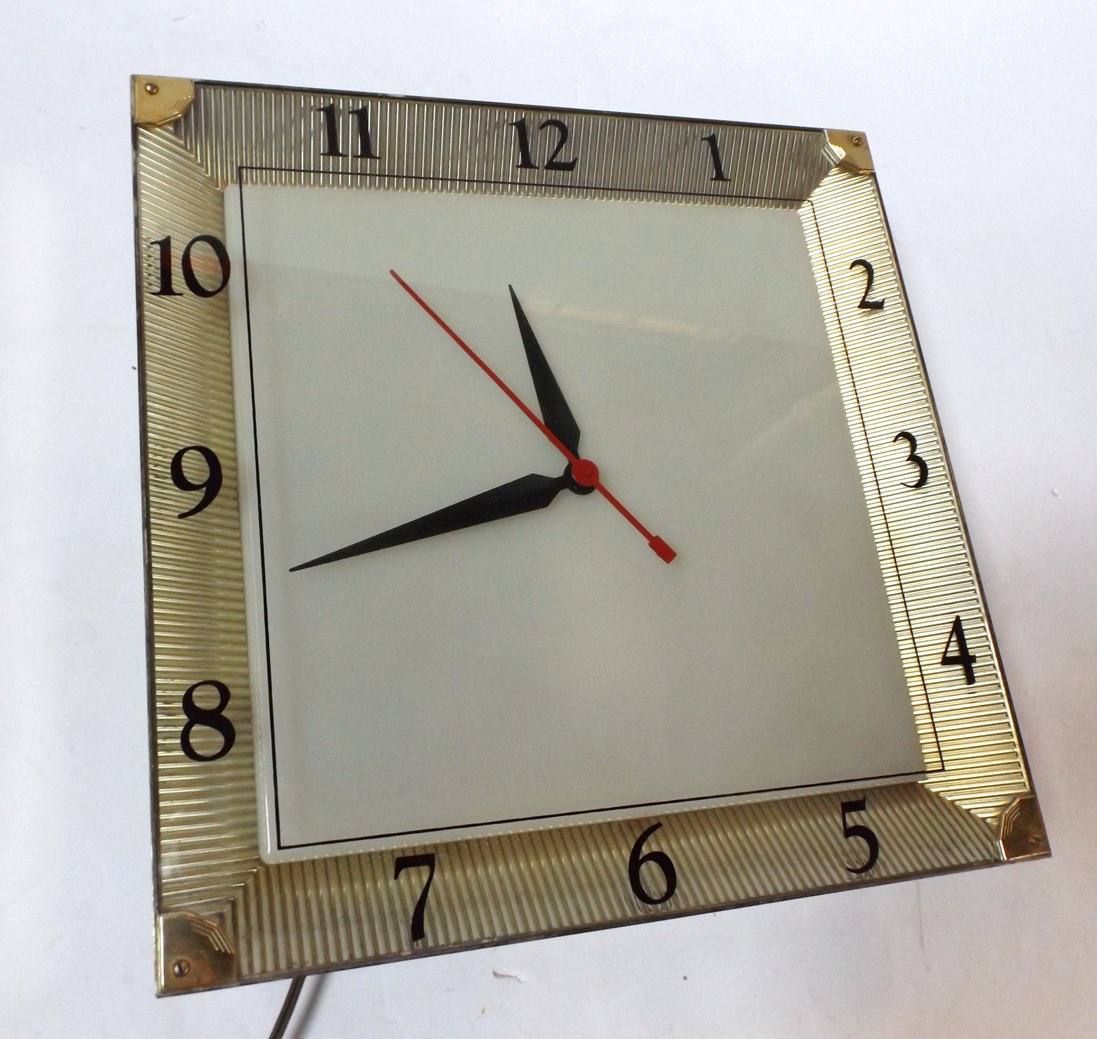 Mid Century Lighted Electric Wall Clock