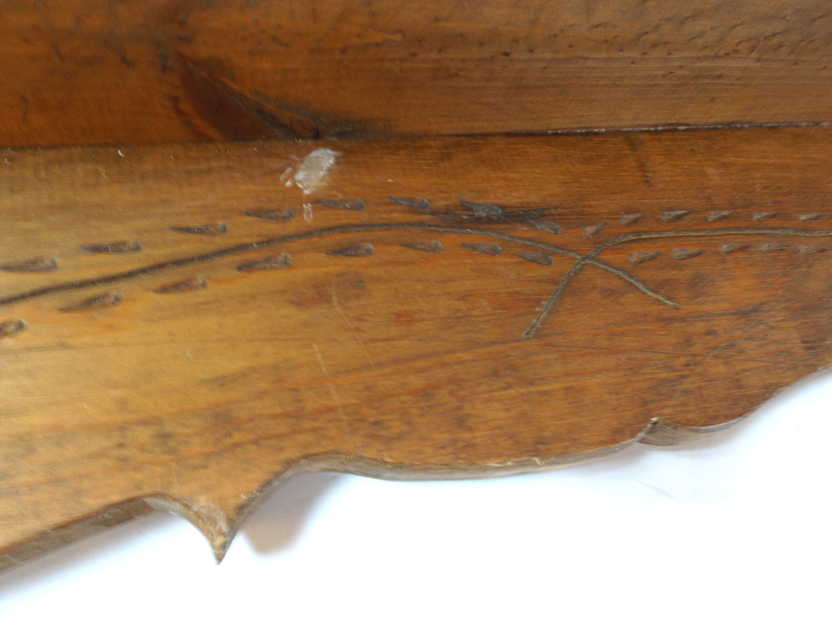 Primitive Carved Pine Shelf