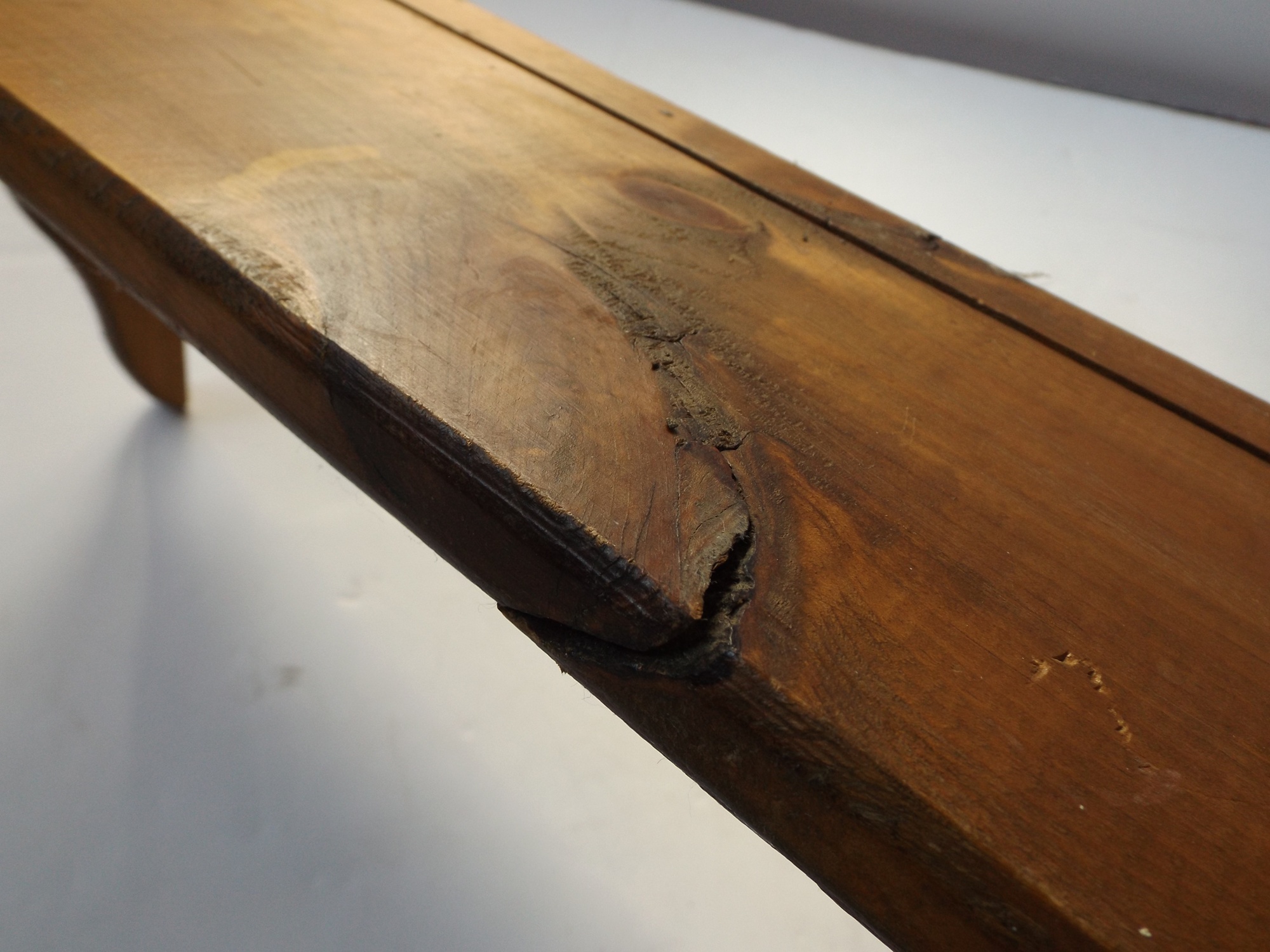 Primitive Carved Pine Shelf