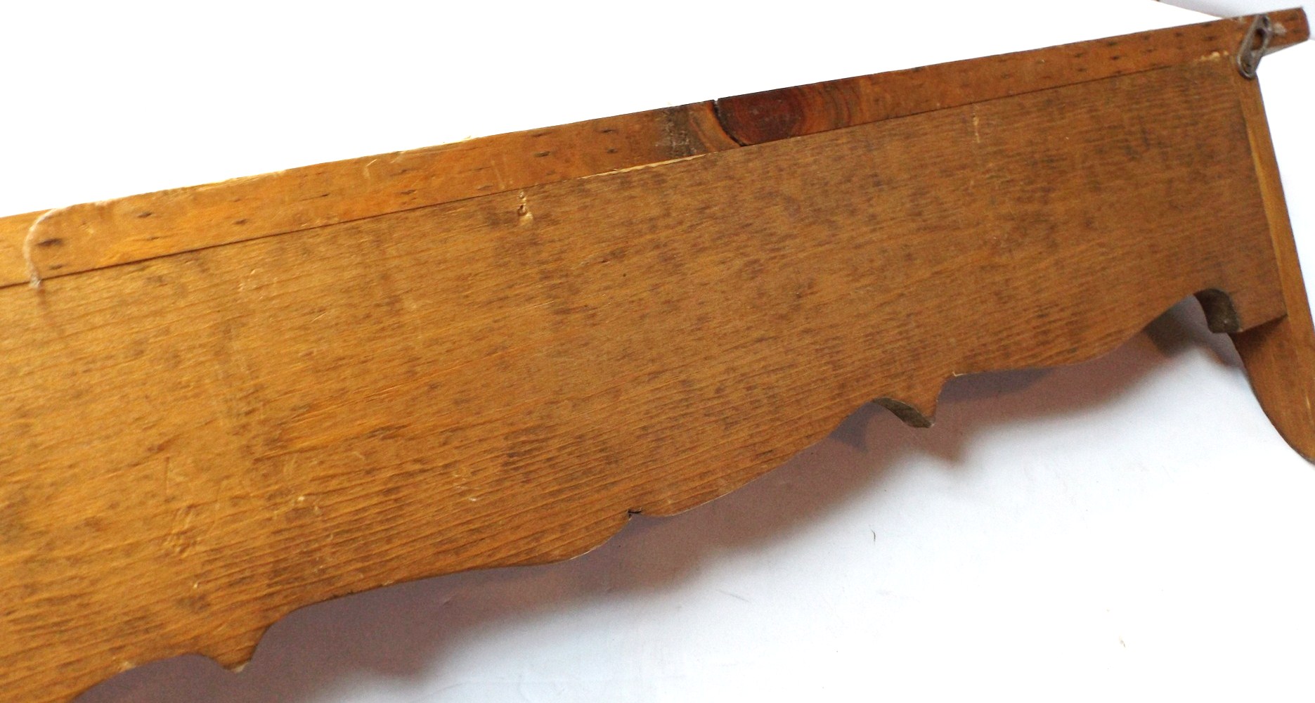 Primitive Carved Pine Shelf