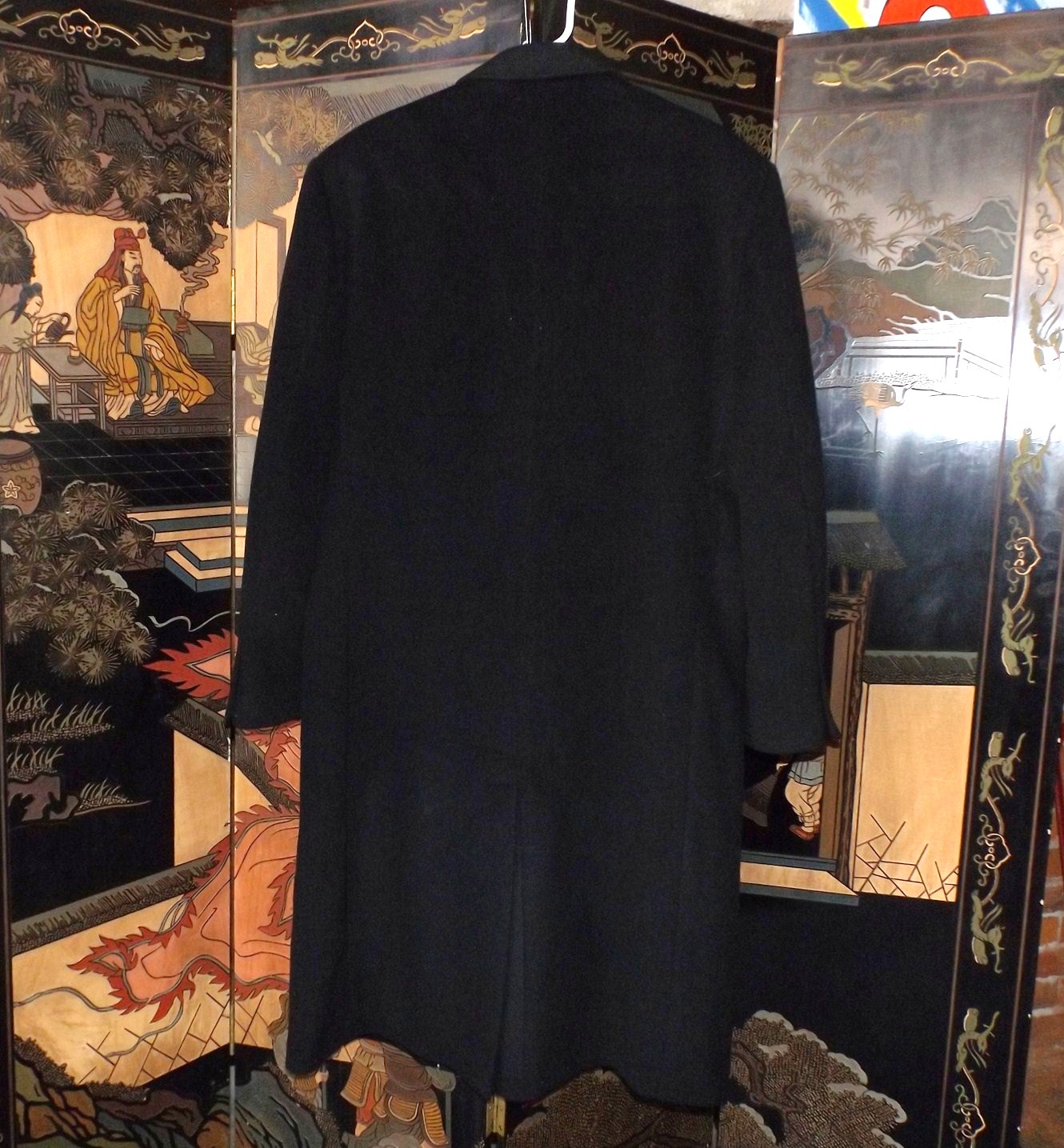 Ralph Lauren Black Wool Topcoat