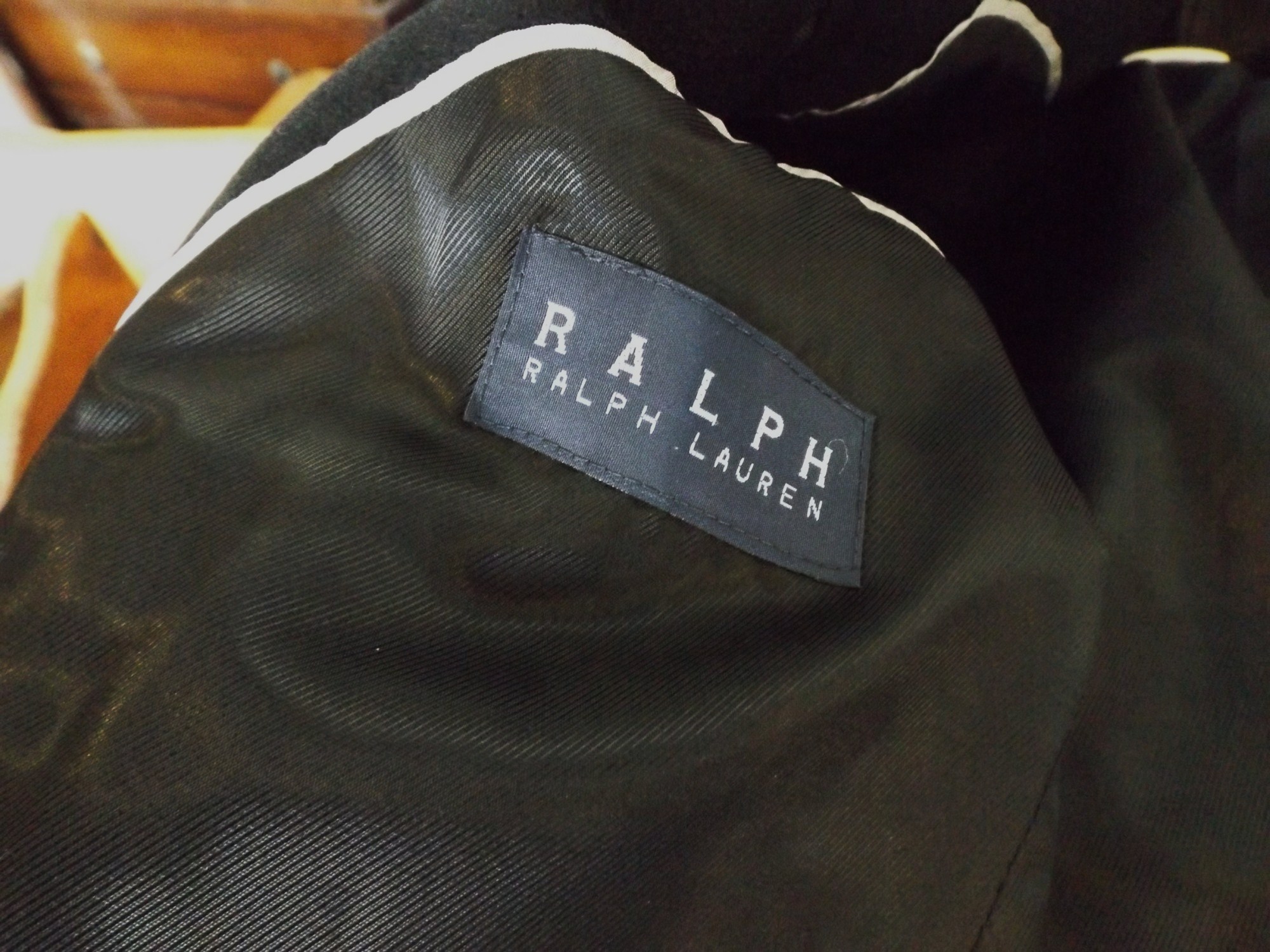 Ralph Lauren Black Wool Topcoat