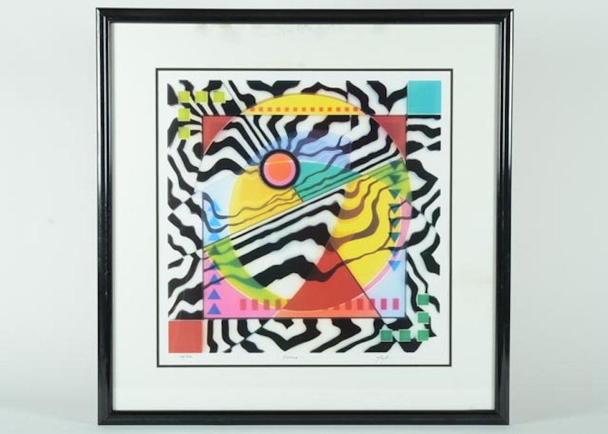 Signed and Framed Print of Abstract "Exotica" by Marvin Murphy