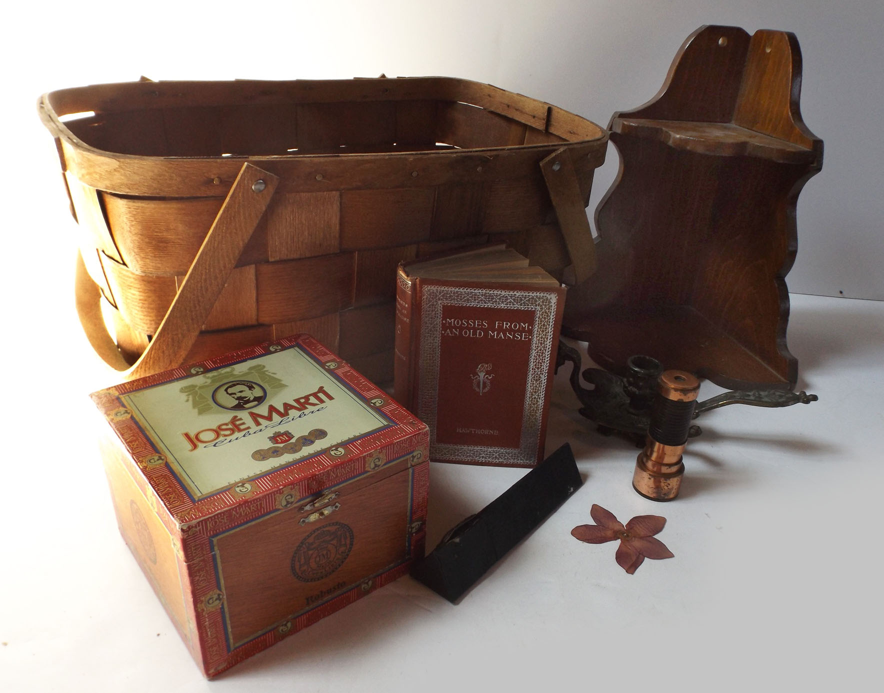 Vintage Picnic Basket with Collectibles