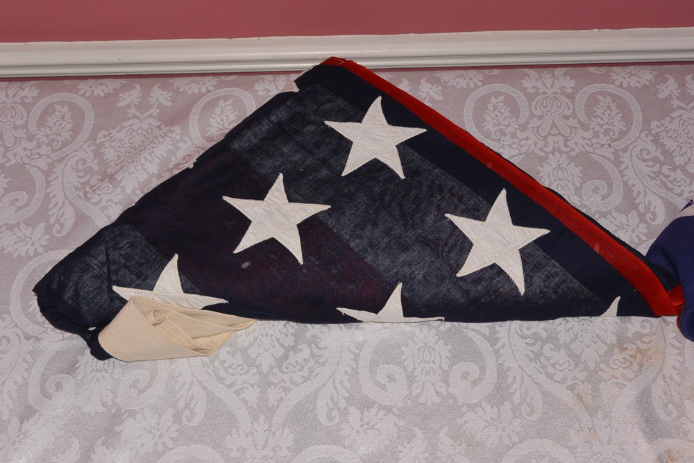 Three American Flags and One Ohio Flag