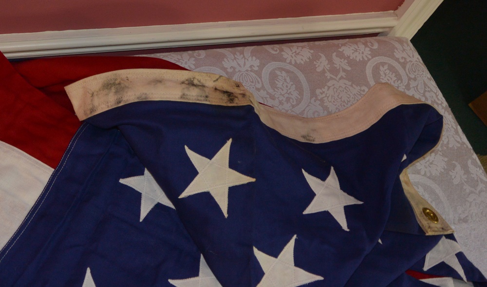 Three American Flags and One Ohio Flag