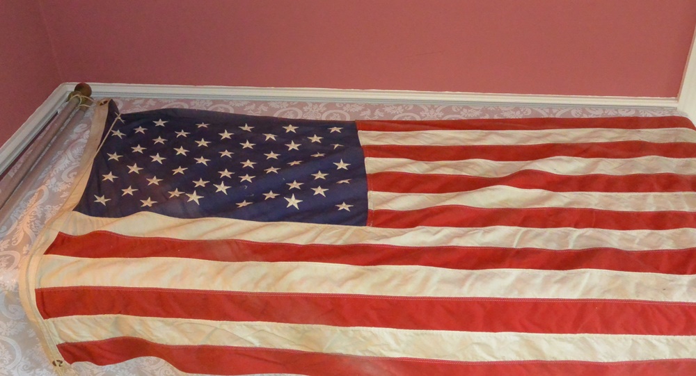 Three American Flags and One Ohio Flag