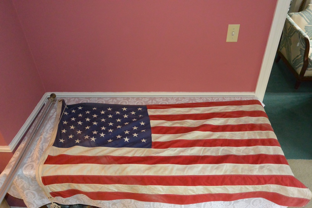 Three American Flags and One Ohio Flag