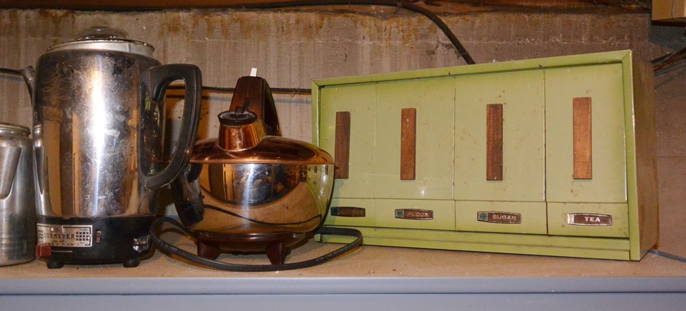 Large Lot of Drinking Glasses and Coffee Pots