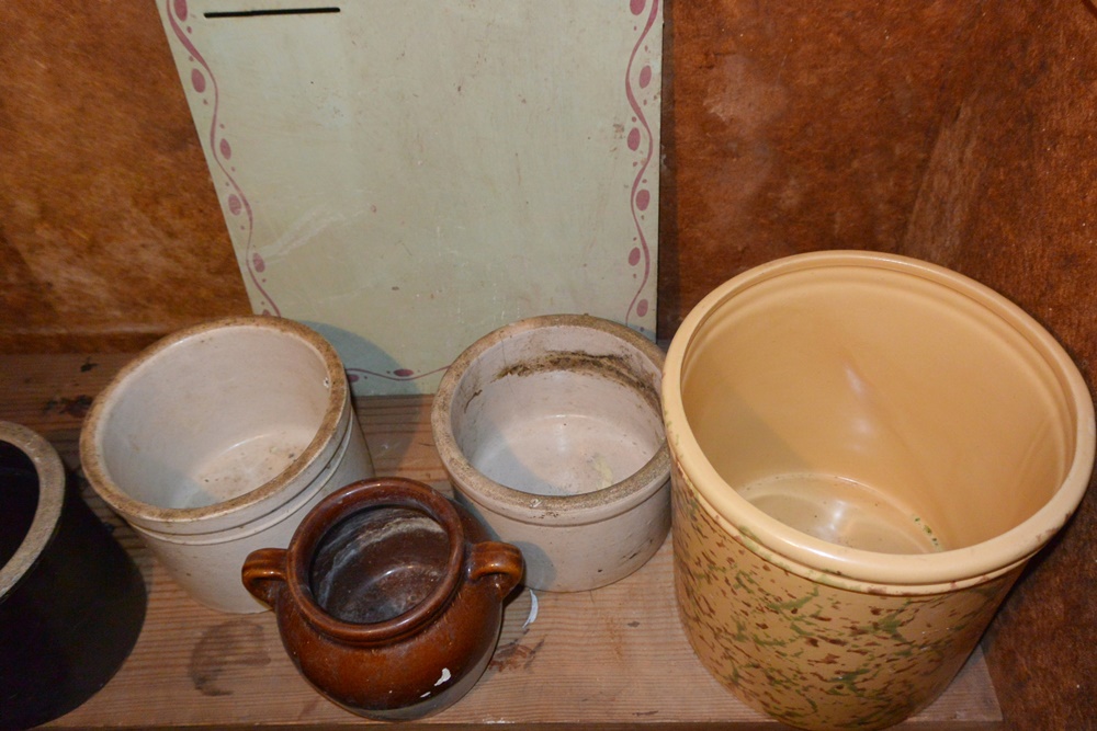 Lot of 9 Mid Sized Crocks