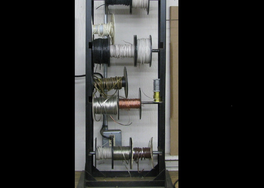 Industrial Spool Storage Rack with Electrical Wire