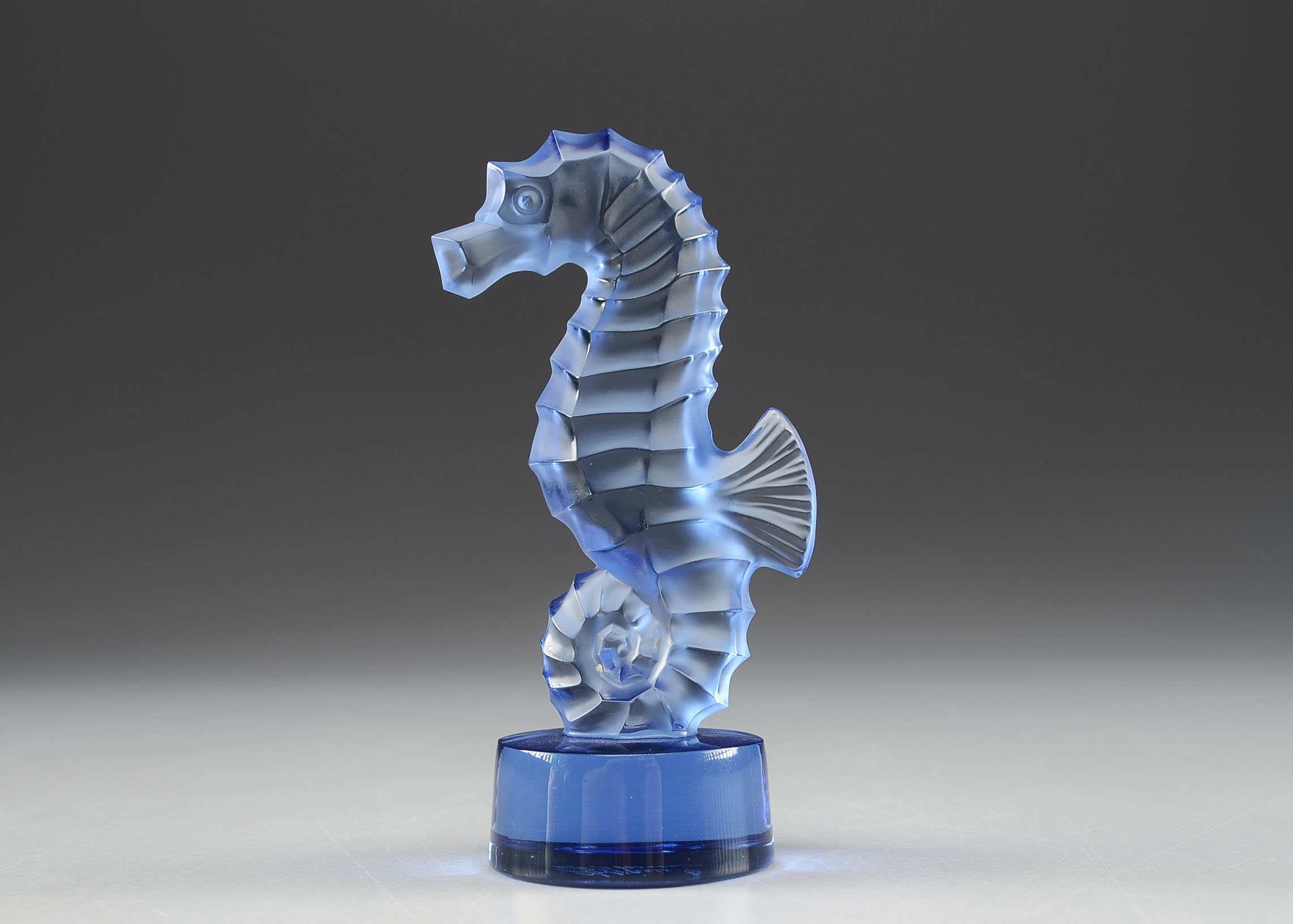 A Lalique Crystal Seahorse Figurine