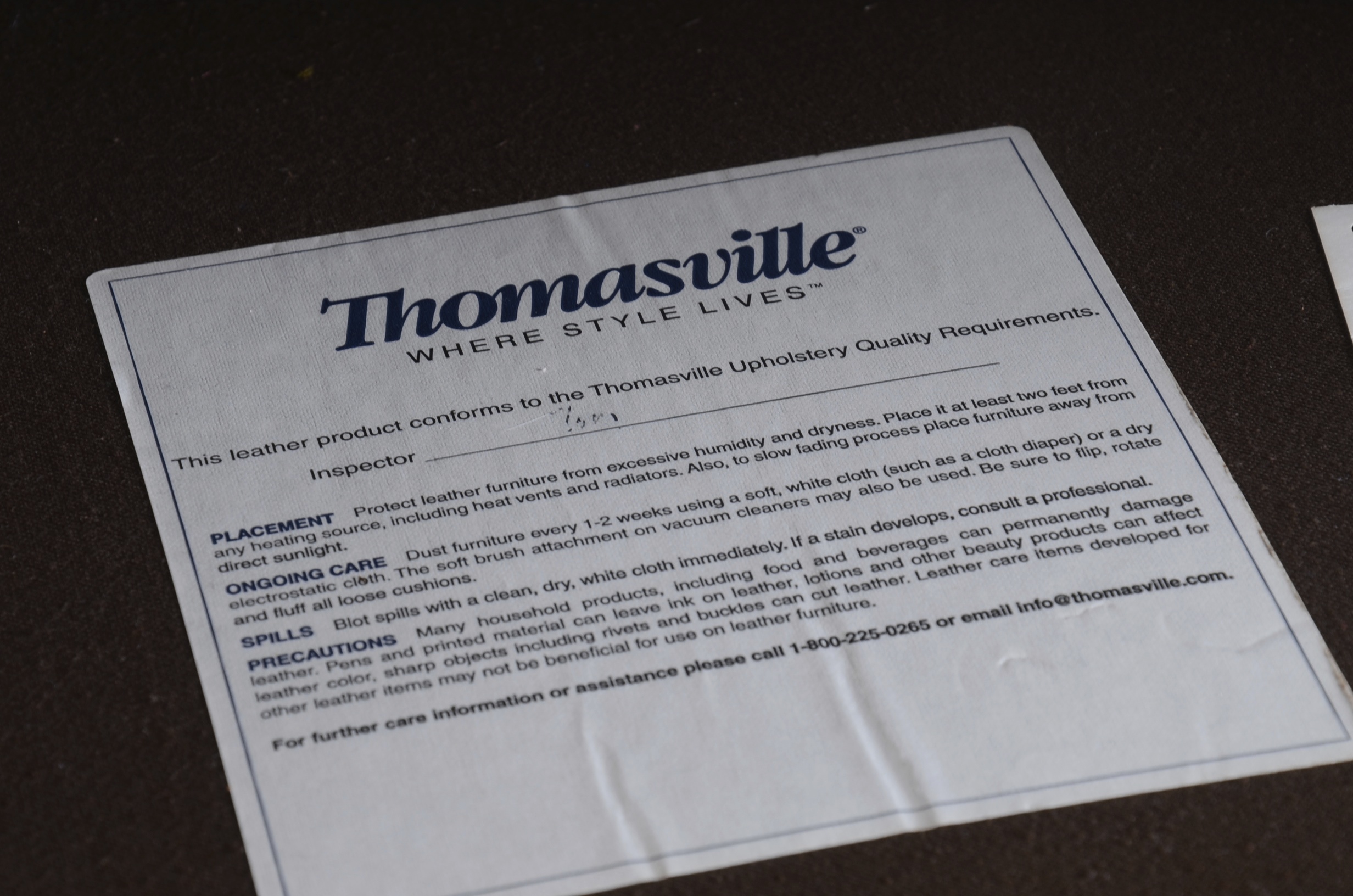 Thomasville Furniture Leather Sofa