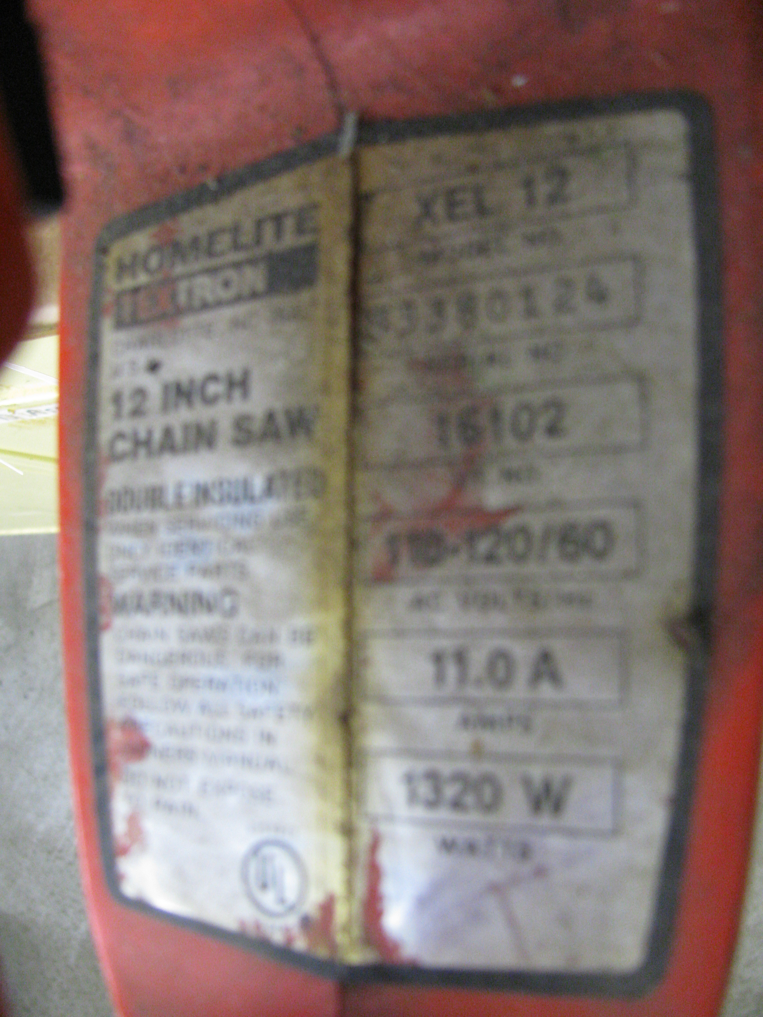 Homelite-Textron Electric Chainsaw