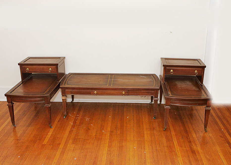 Set of Three Mersman Federal Revival Style Coffee and Side Tables