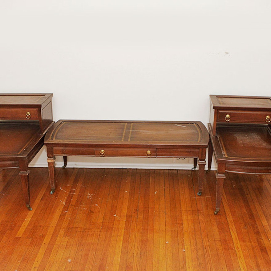 Set of Three Mersman Federal Revival Style Coffee and Side Tables