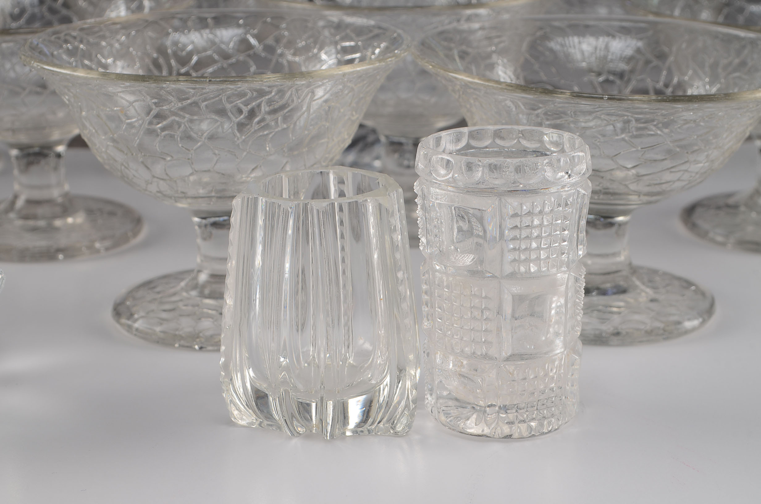 Collection of Mixed Cut Pressed and Decorative Glass