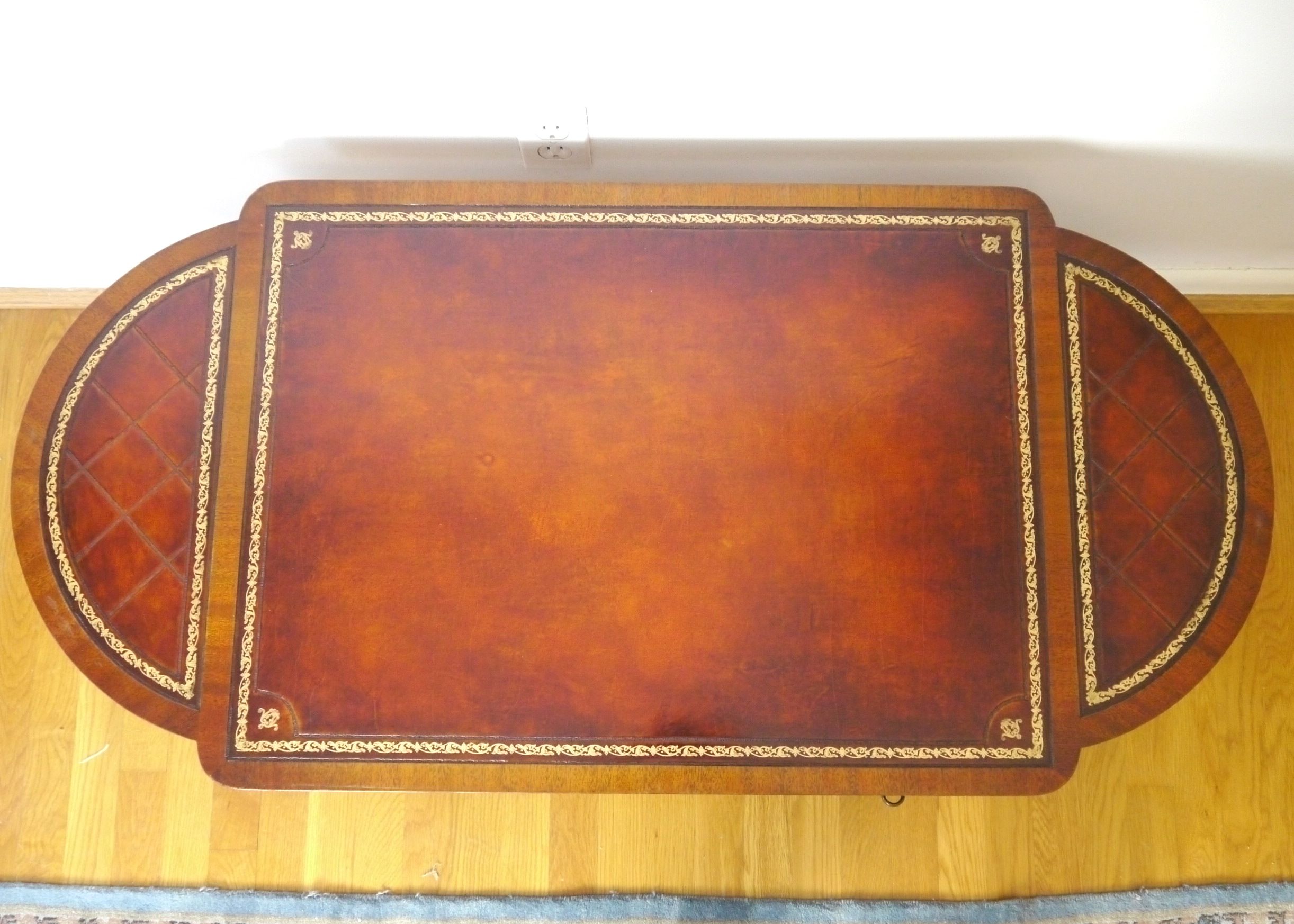 Mid-Century Weiman "Heirloom" Leather Top Coffee Table