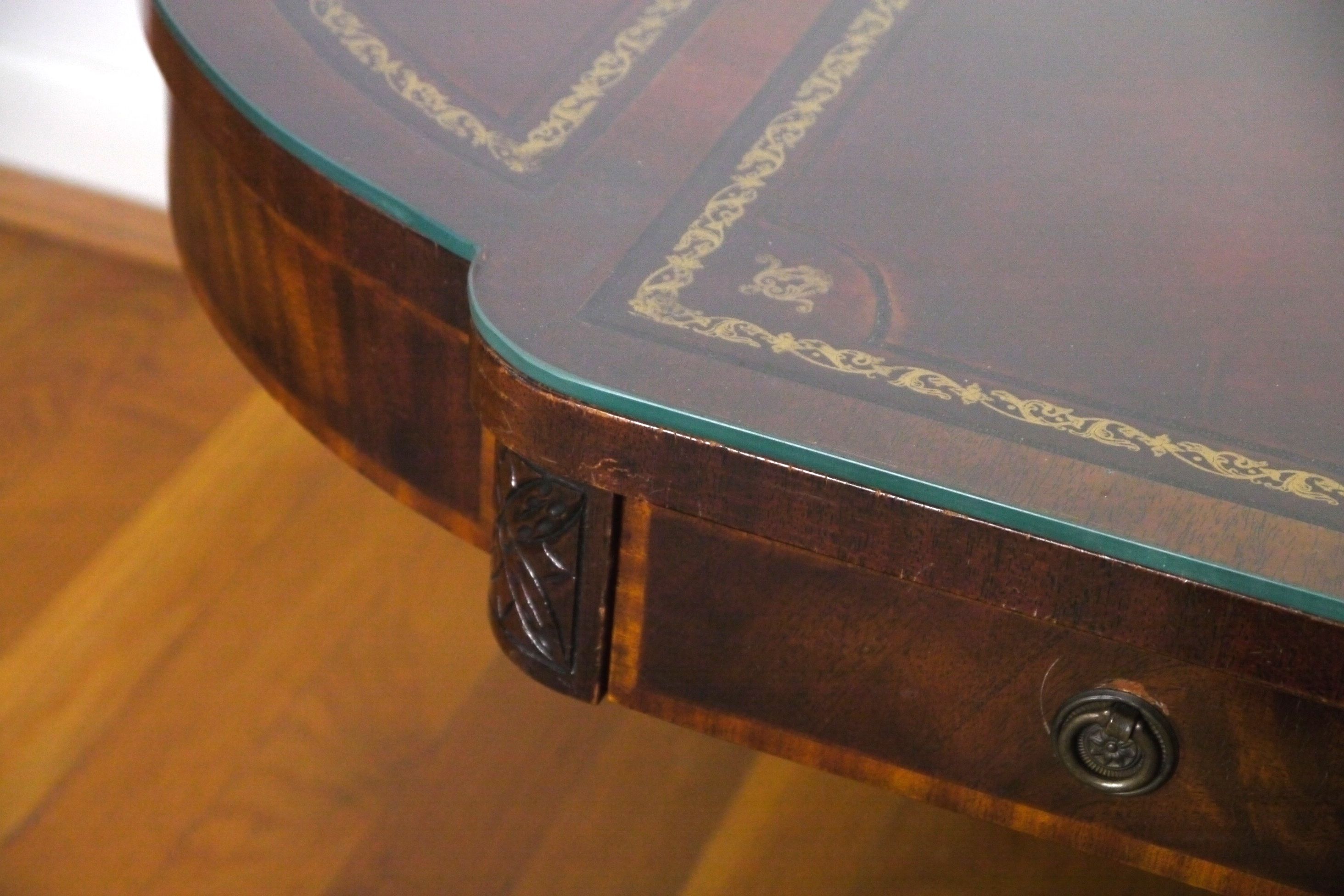 Mid-Century Weiman "Heirloom" Leather Top Coffee Table