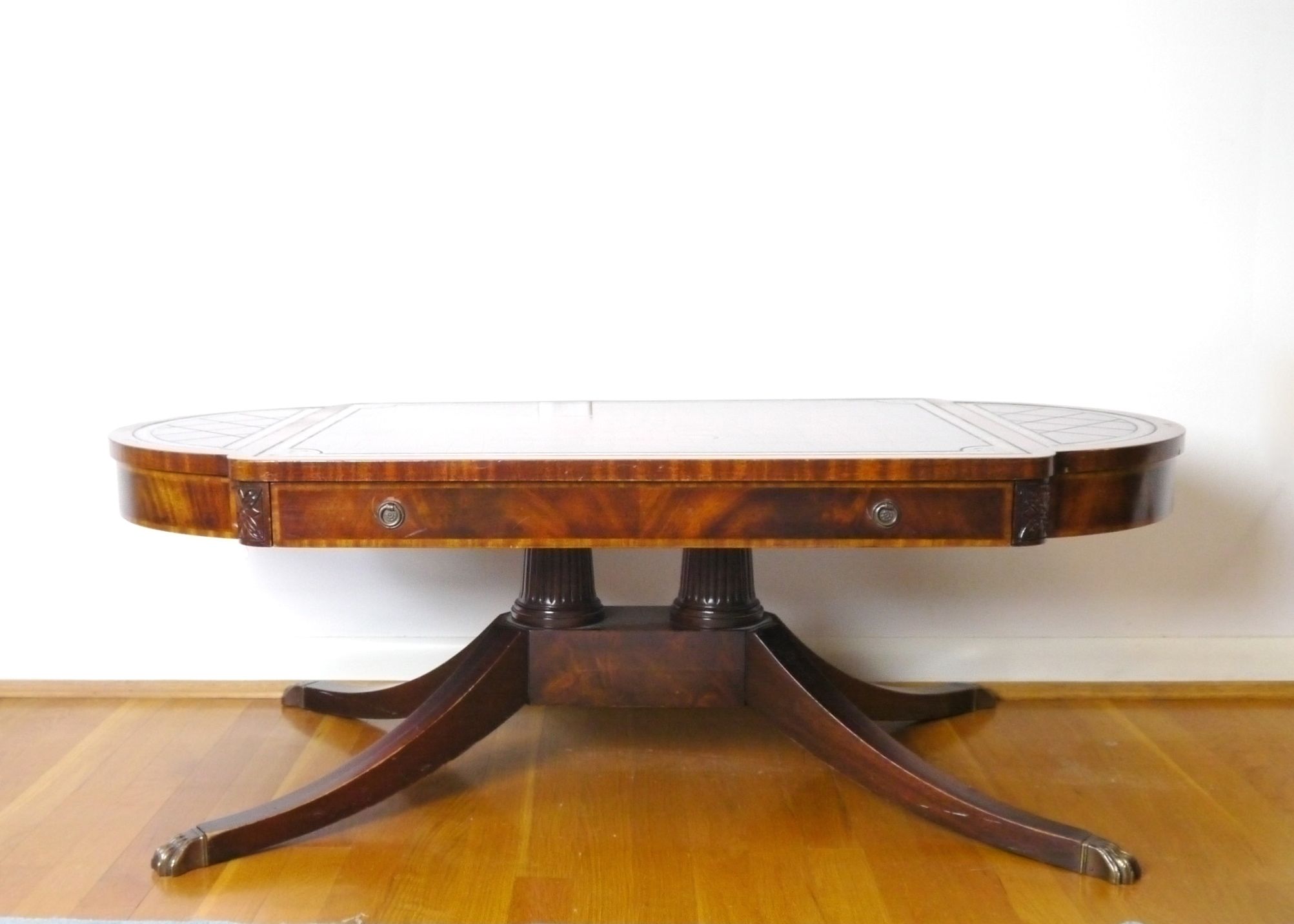 Mid-Century Weiman "Heirloom" Leather Top Coffee Table