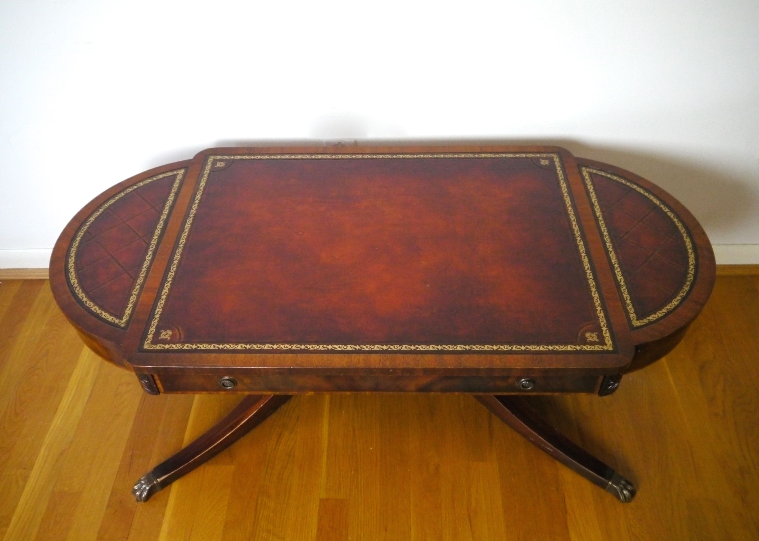 Mid-Century Weiman "Heirloom" Leather Top Coffee Table