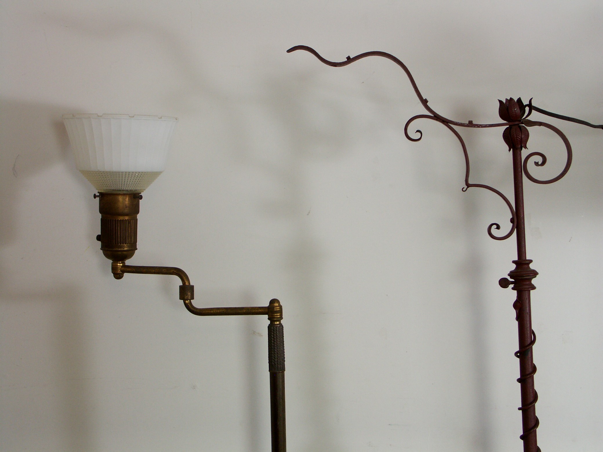 Two Vintage Metal Floor Lamps