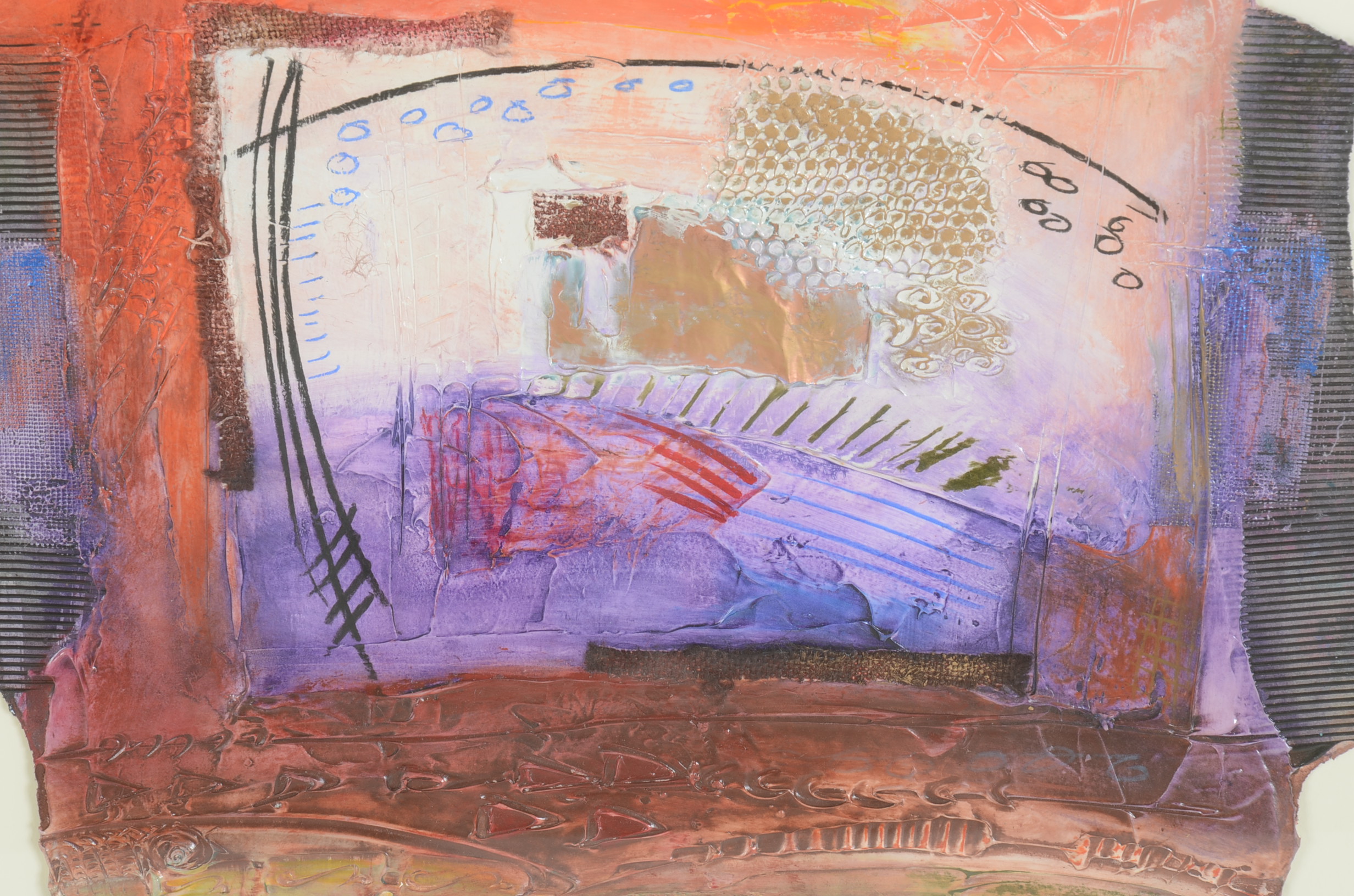 Original Oil on paper Mixed Media Painting By Dex Verner