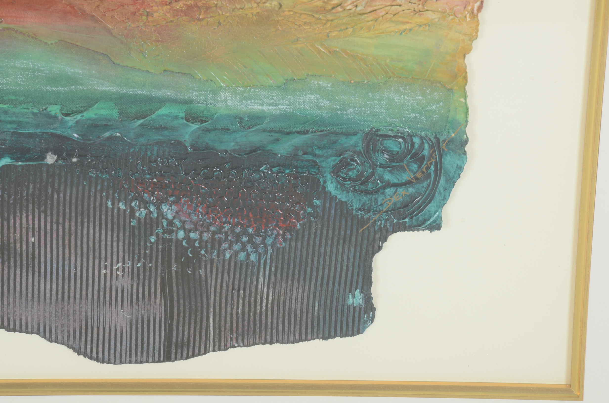 Original Oil on paper Mixed Media Painting By Dex Verner