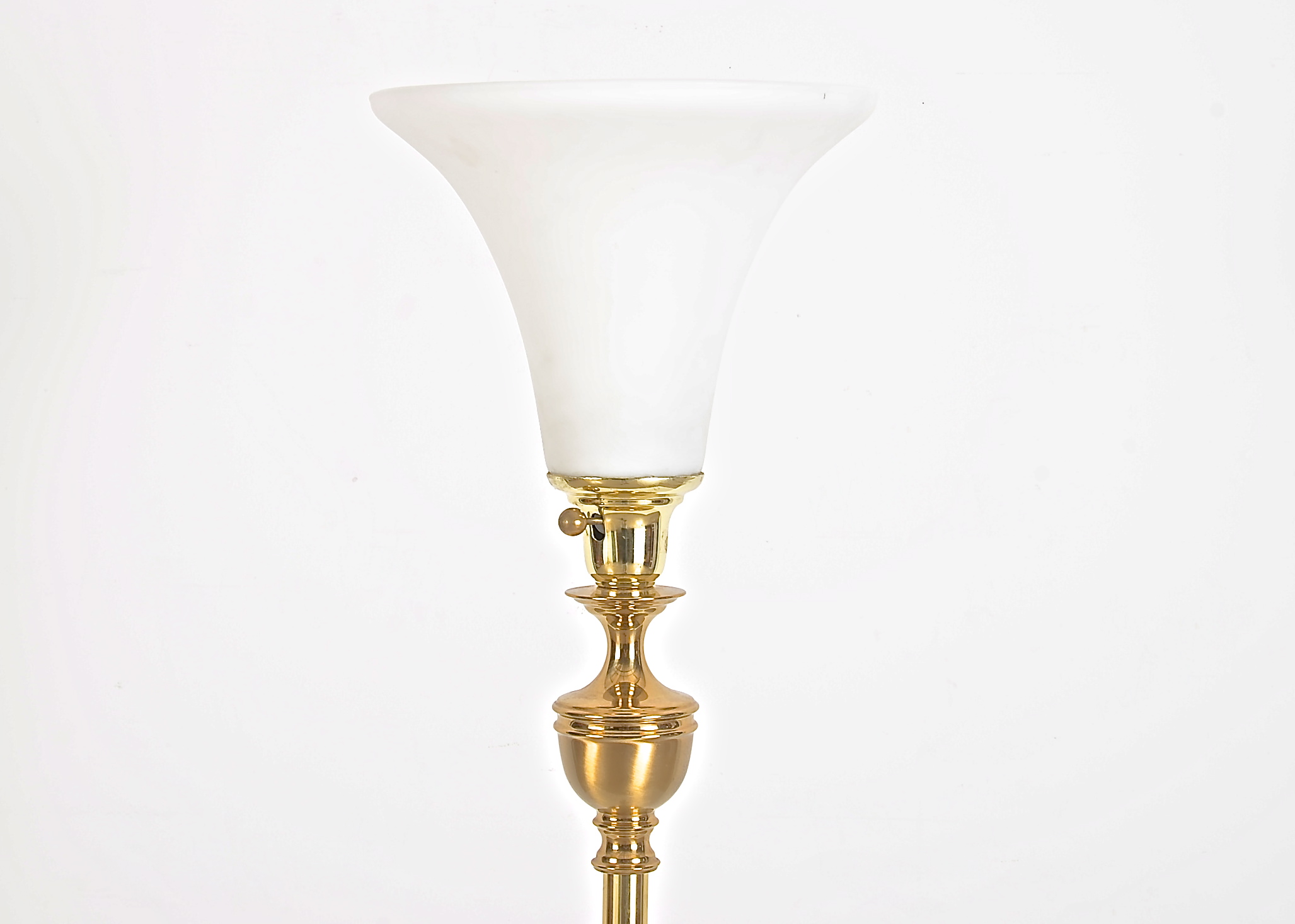 Frosted Glass and Brass Floor Lamp
