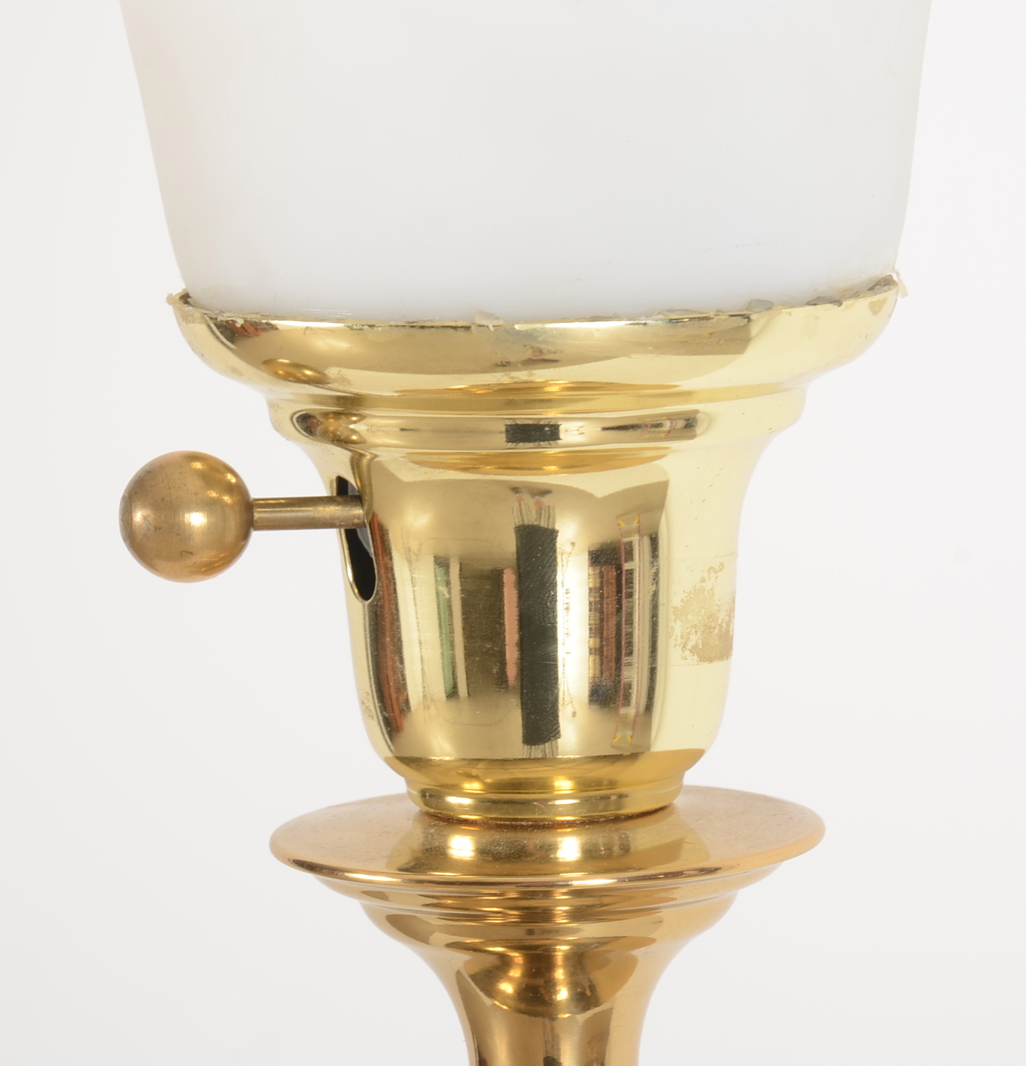 Frosted Glass and Brass Floor Lamp