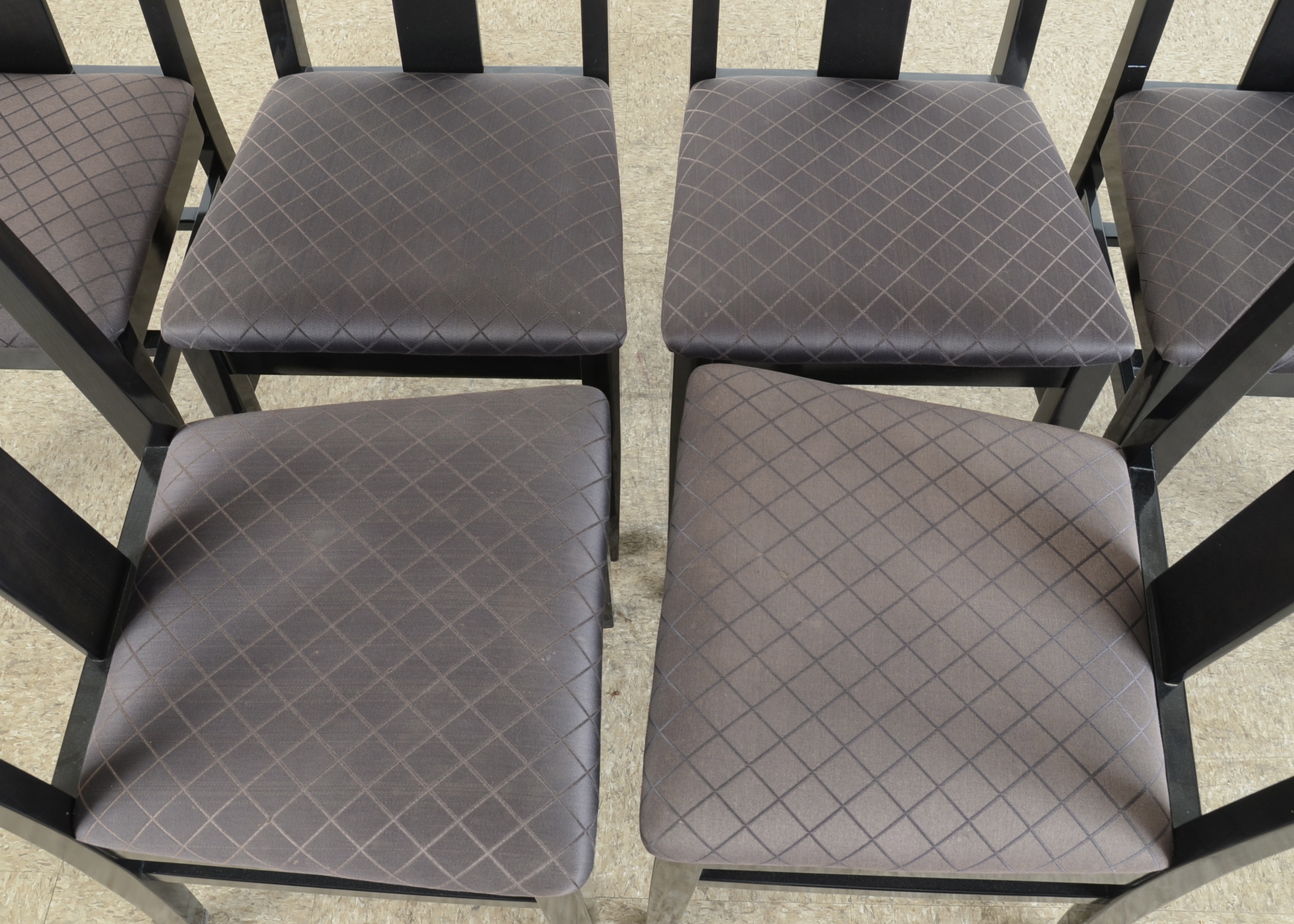 Six Black Modern Dining Chairs