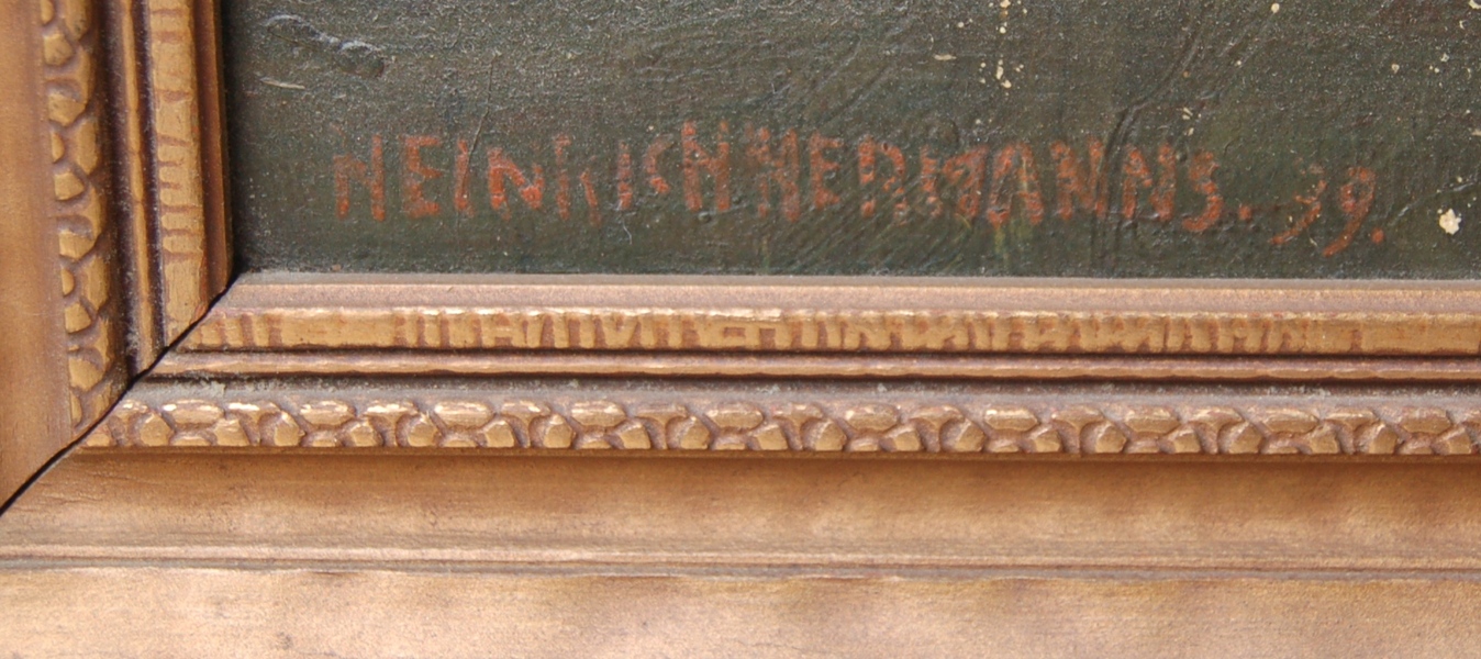 Heinrich Hermanns' Original Oil Painting of Sailboats on Quay