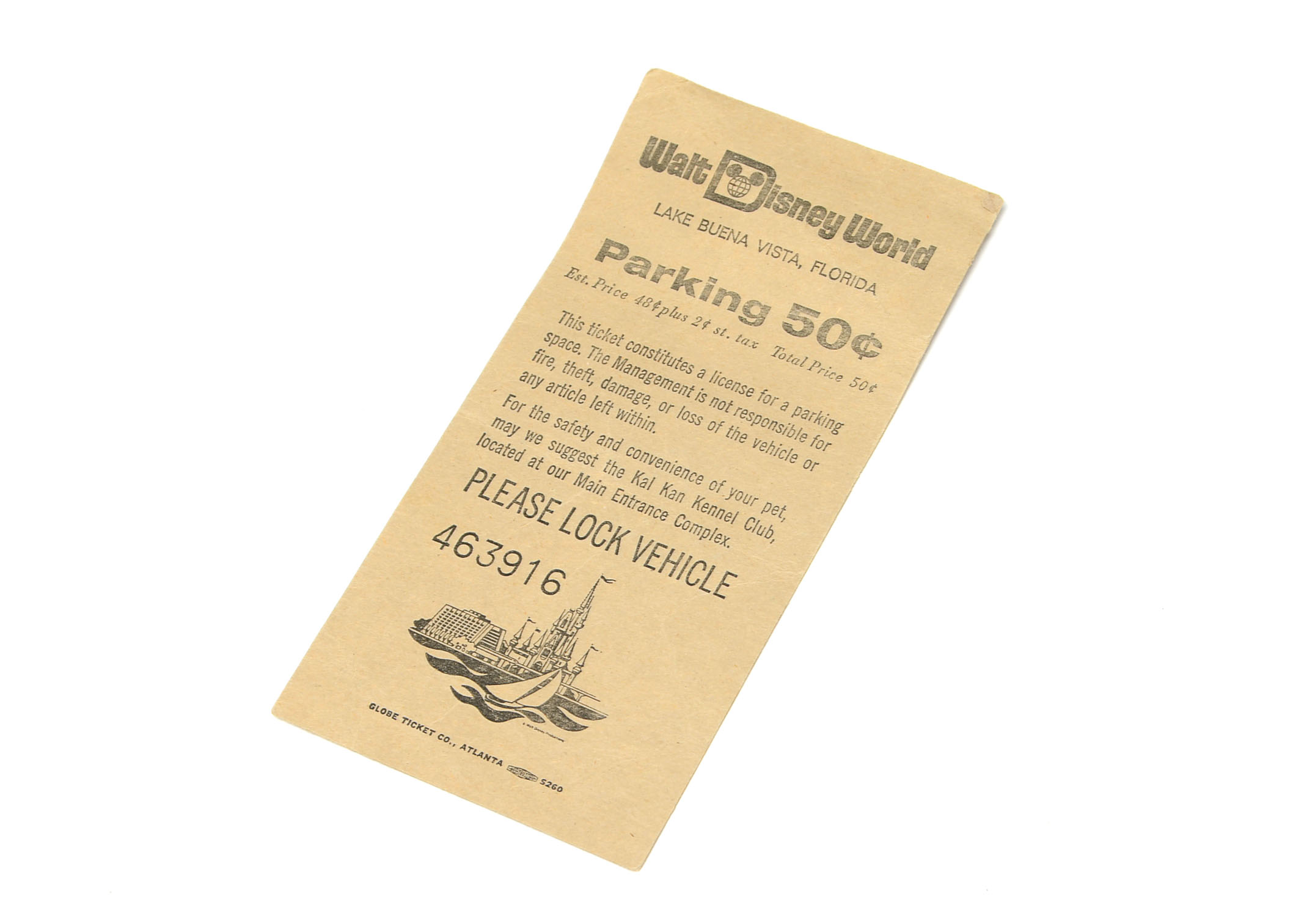 A Vintage Walt Disney World Parking Pass