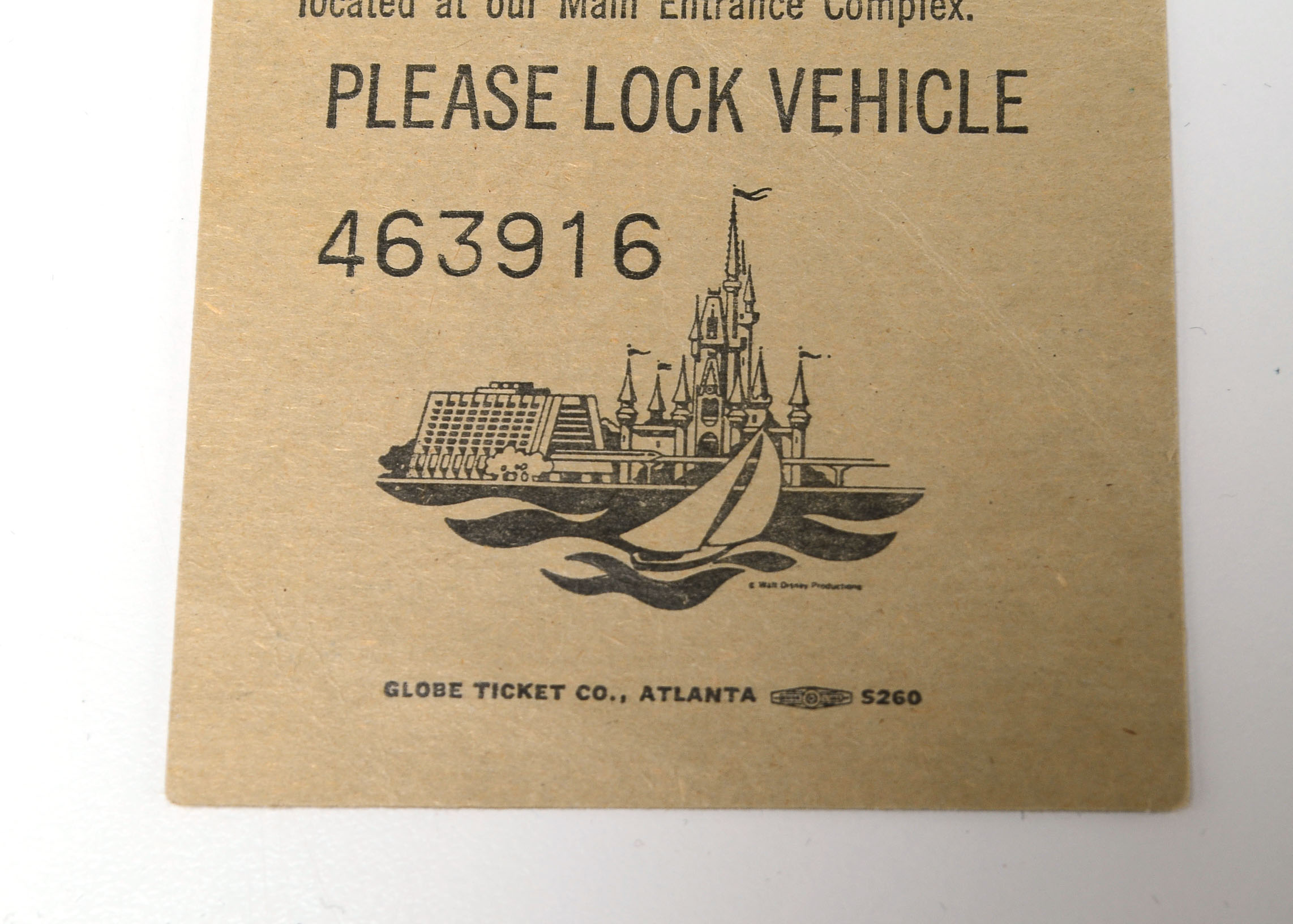 A Vintage Walt Disney World Parking Pass