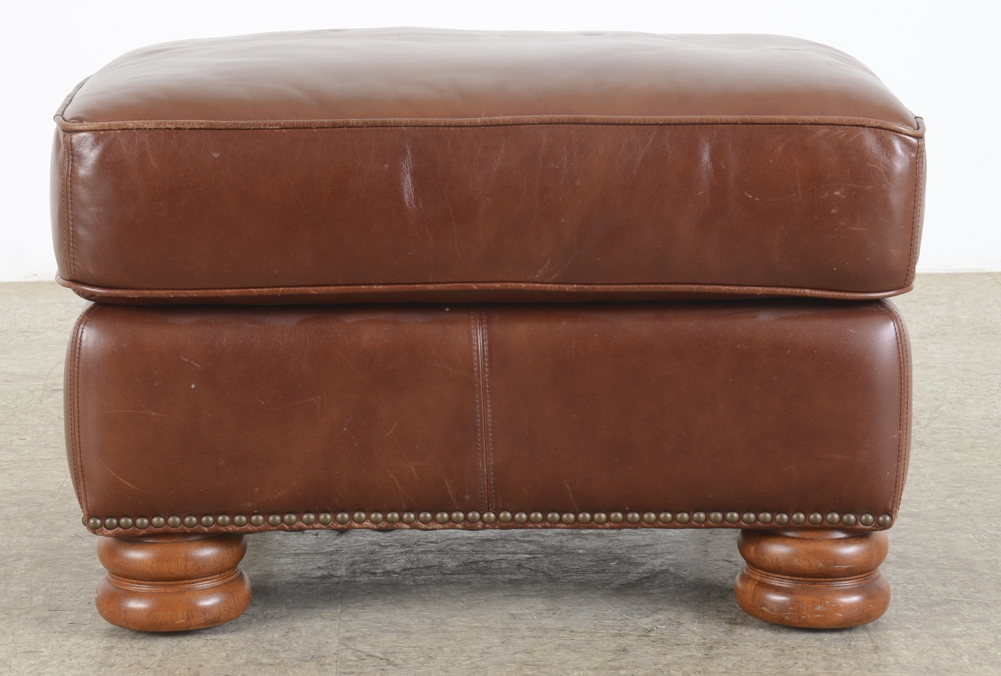 Thomasville Leather Chair and Ottoman